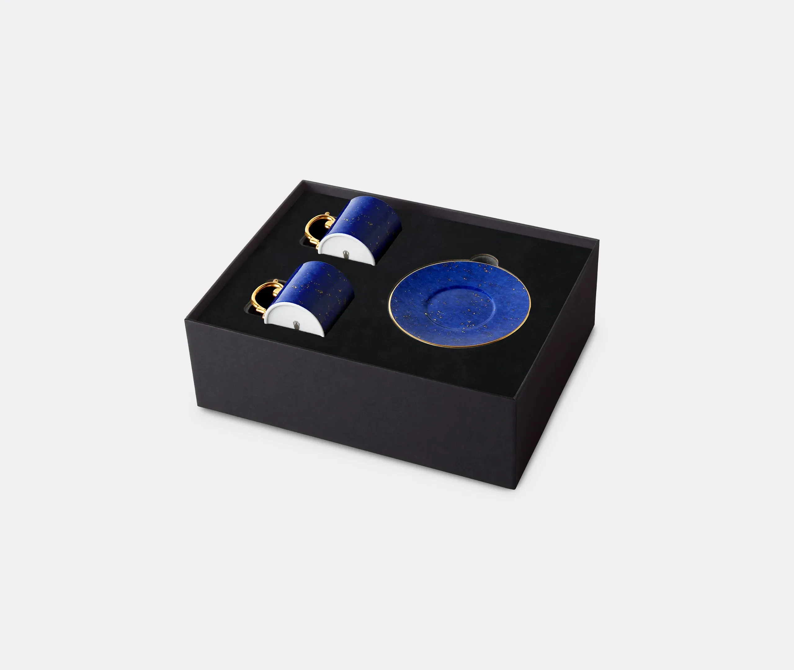 Lapis Espresso Cup and Saucer Set of Two - Blue, Porcelain