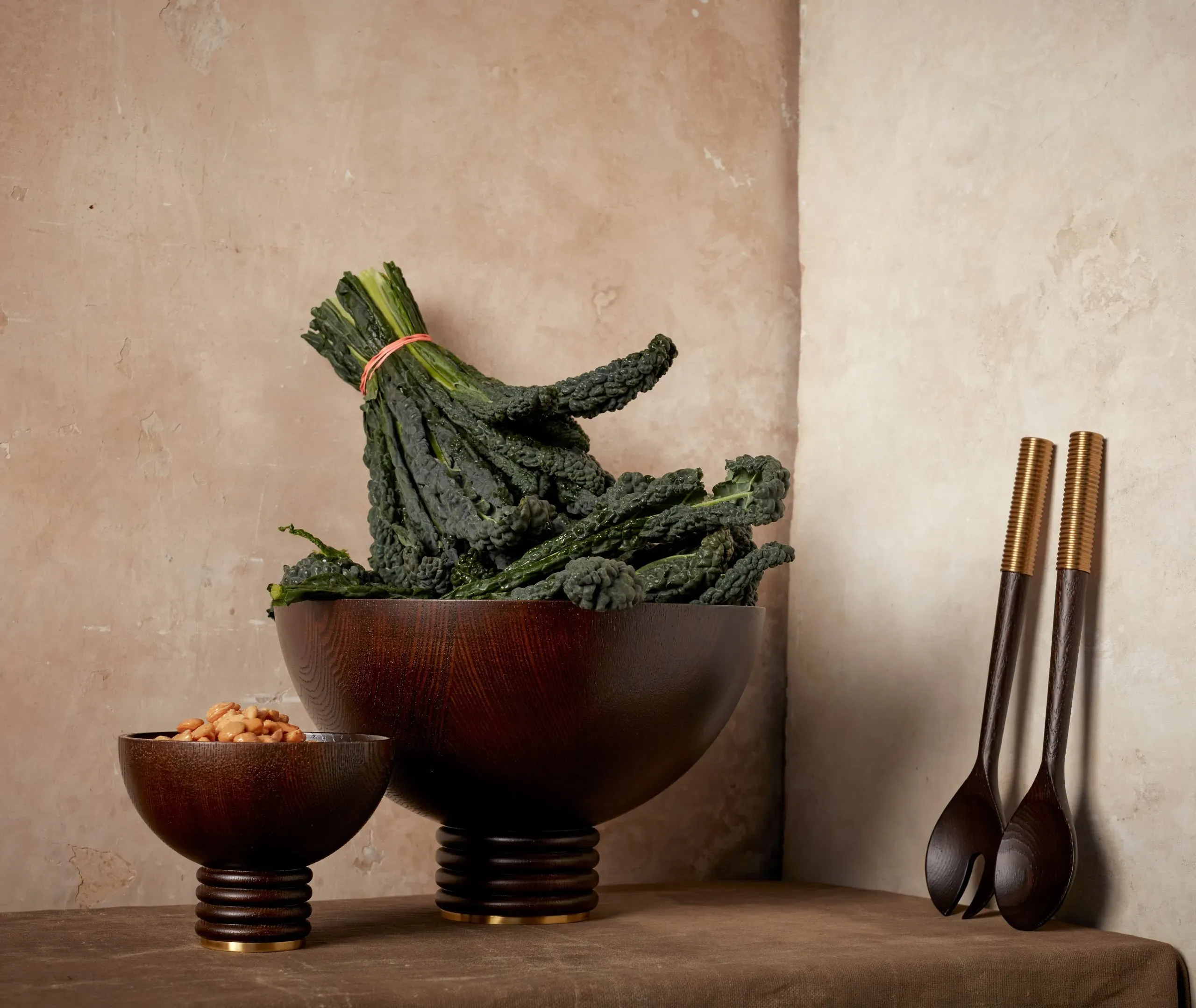 Large Bowl with Pedestal Base - Ash, Wood