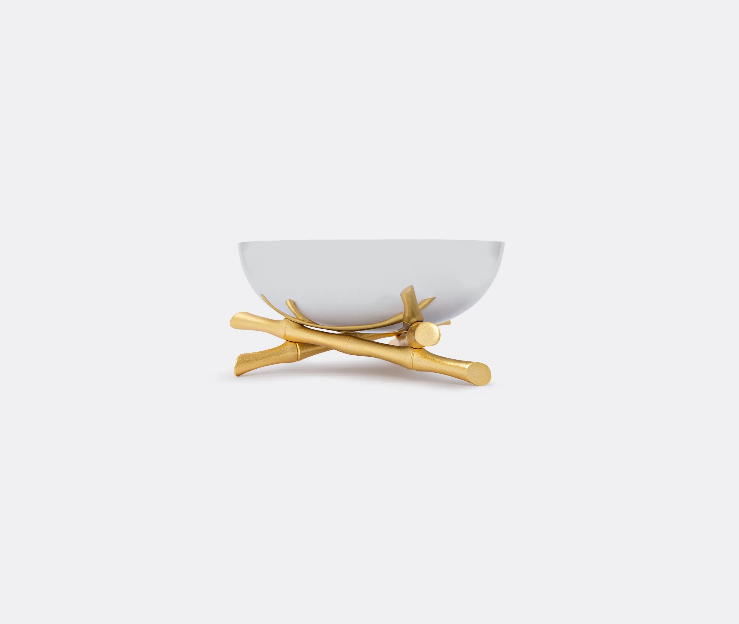 Large Serving Bowl with Stand - Gold, Steel