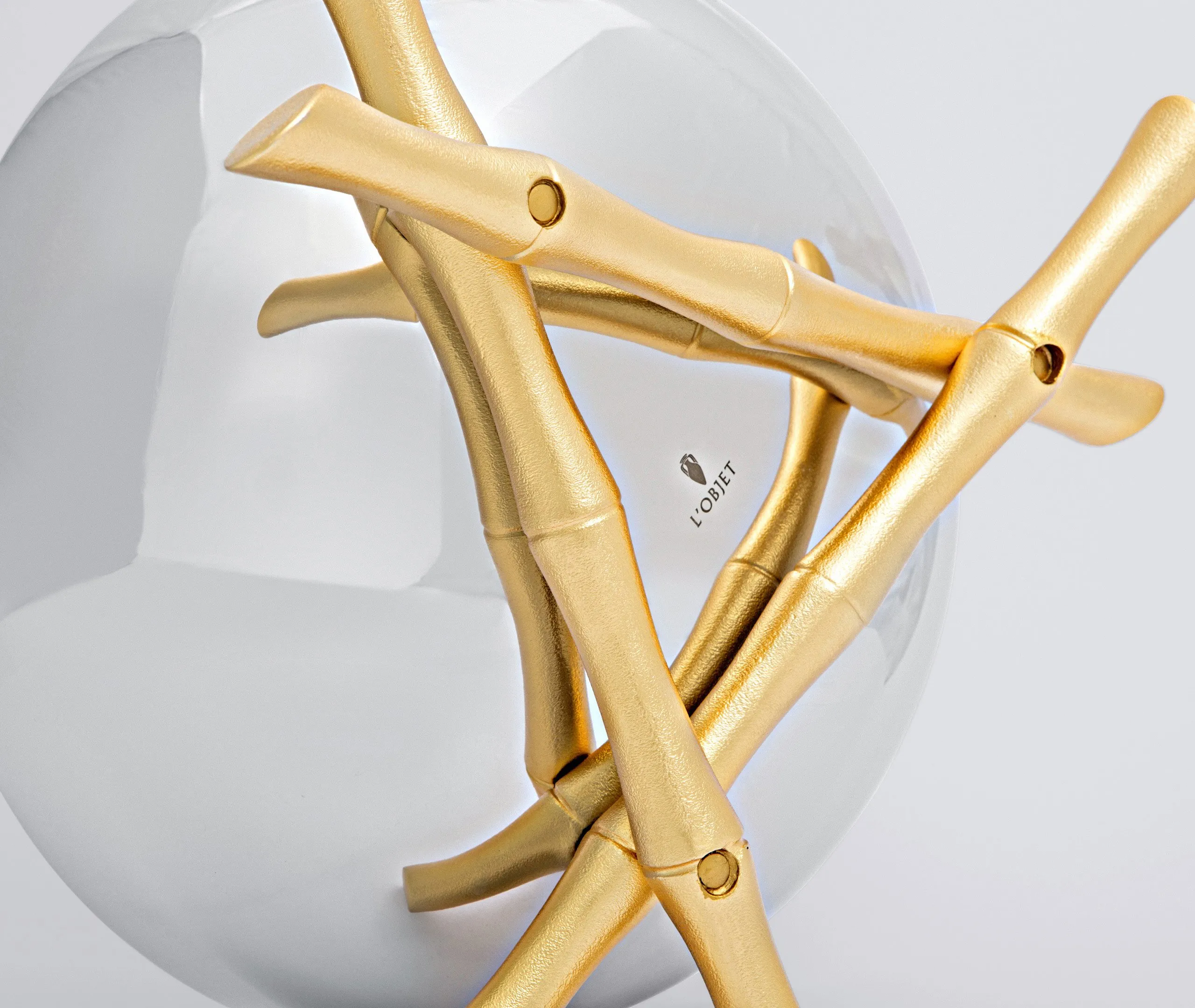 Large Serving Bowl with Stand - Gold, Steel