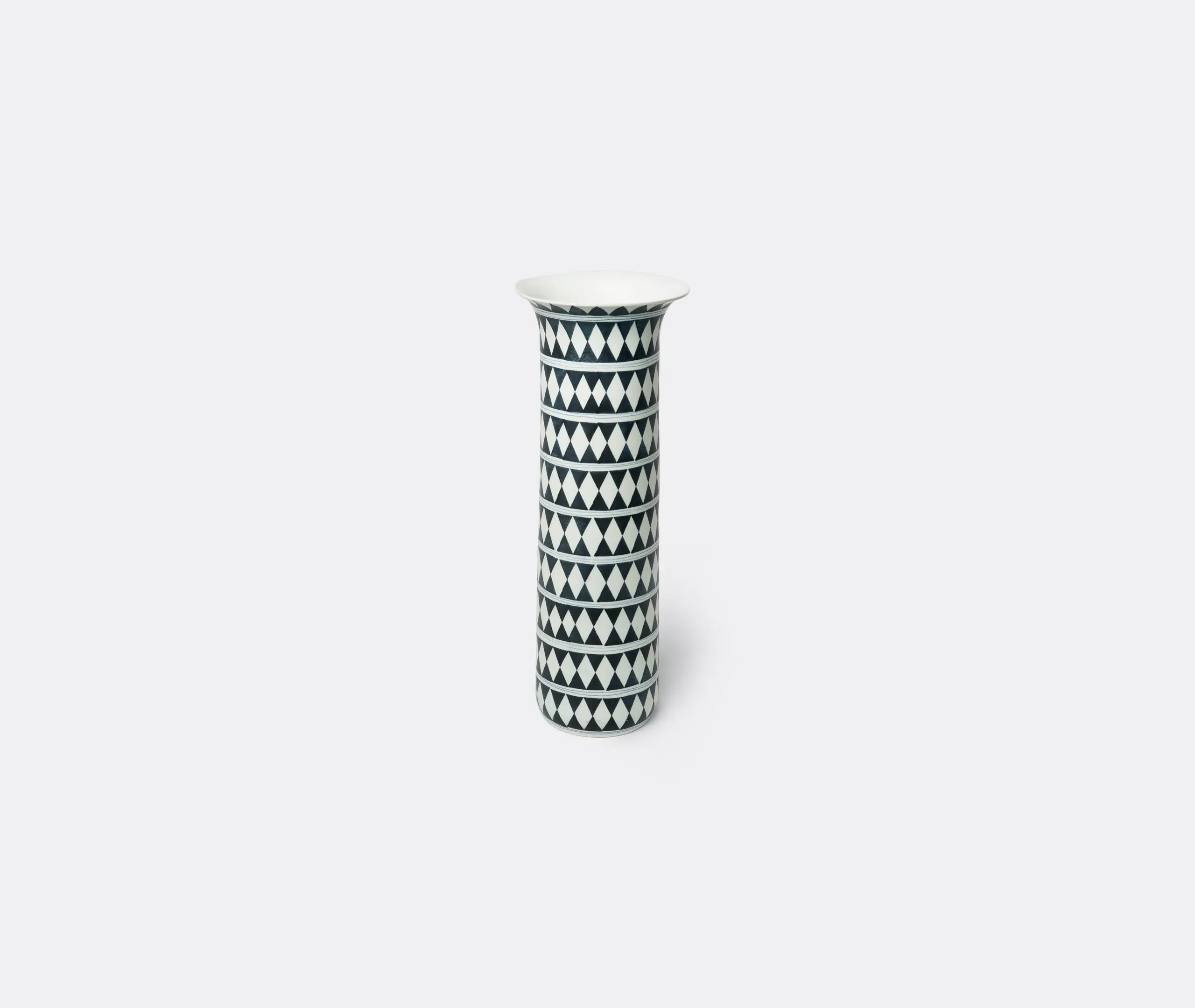 Large Tribal Diamond Vase - Black, Earthenware