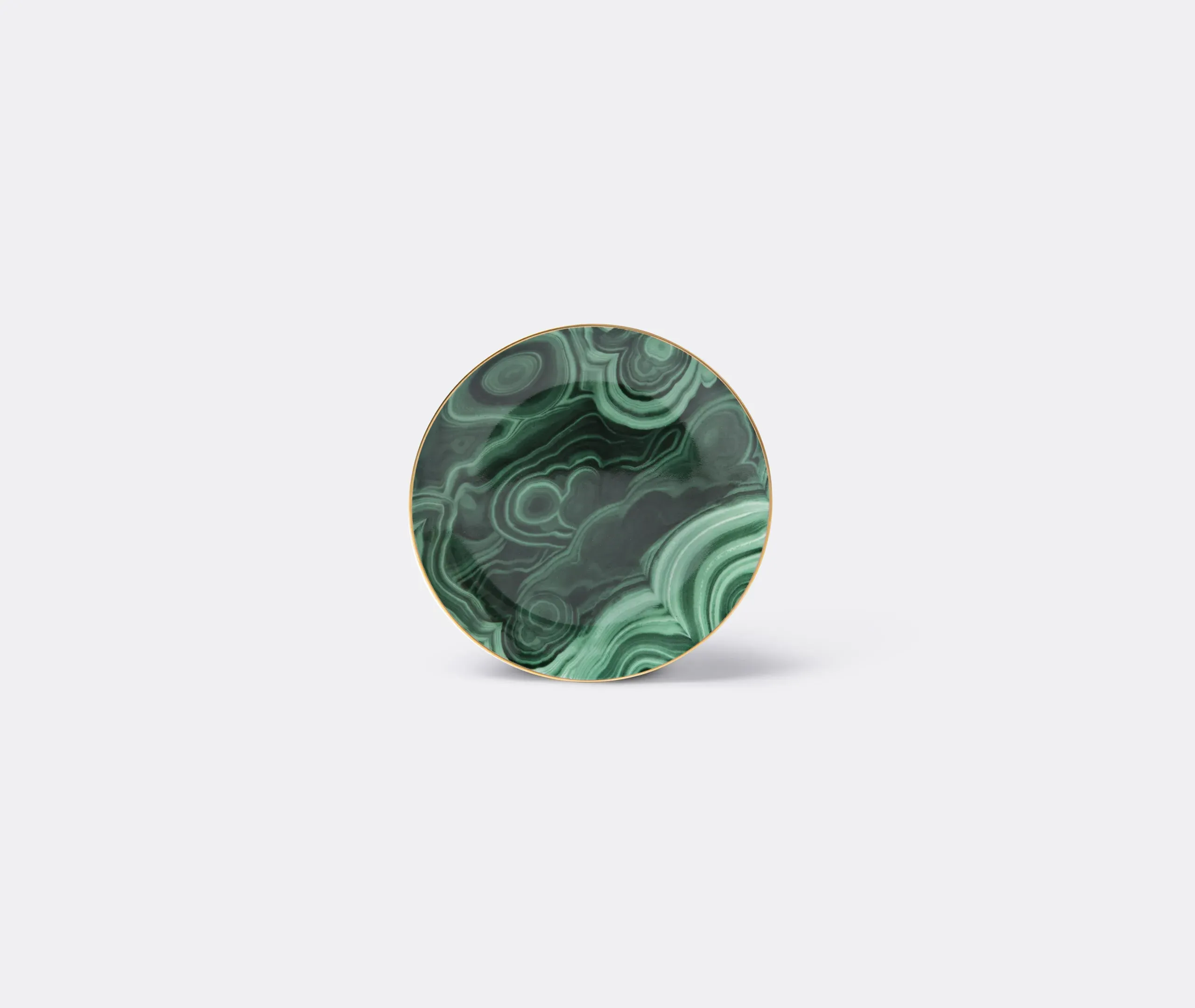 Malachite Canapé Plate Set of Four - Green, Gold