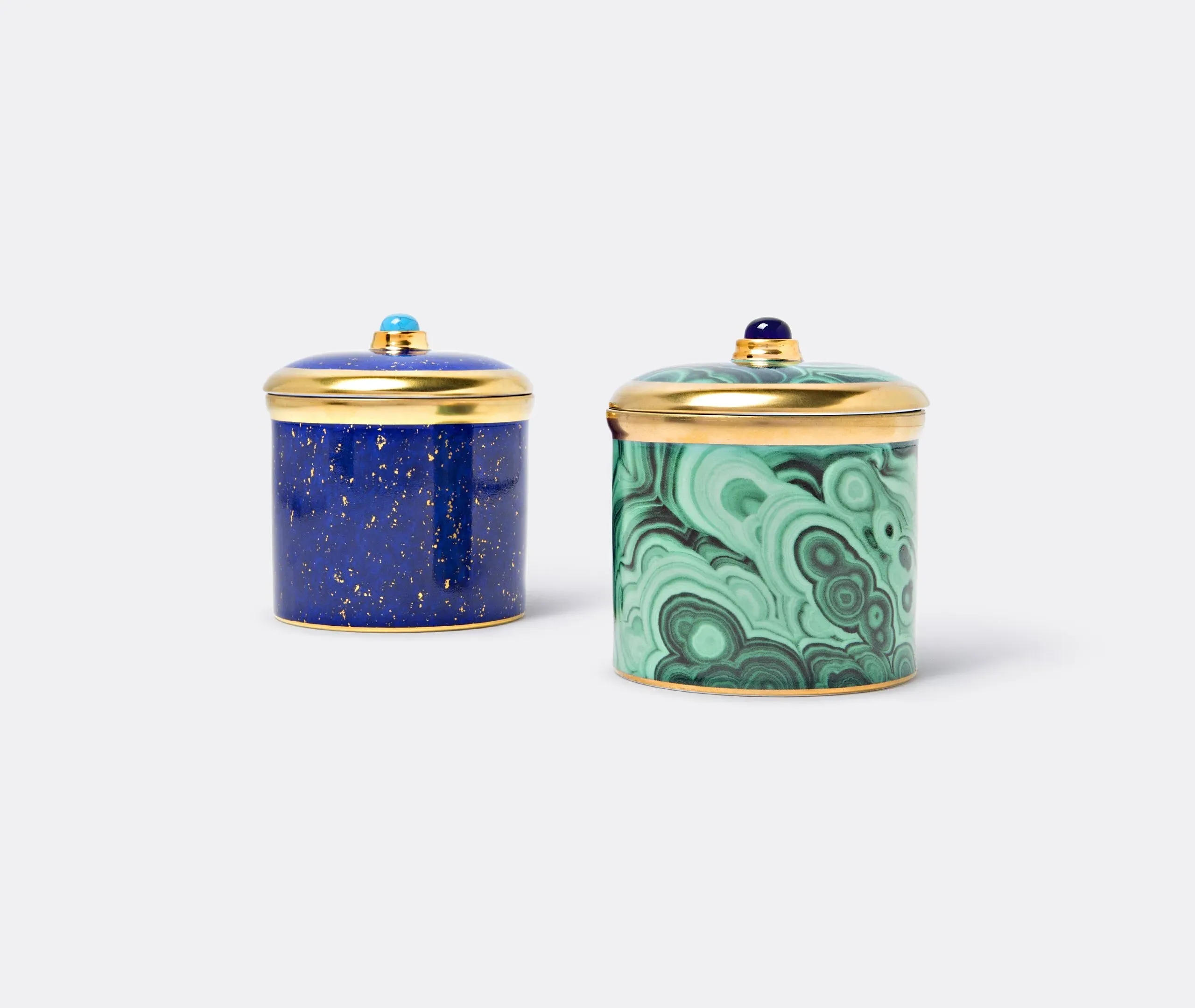 Malachite Candle with Lid - Green, Porcelain