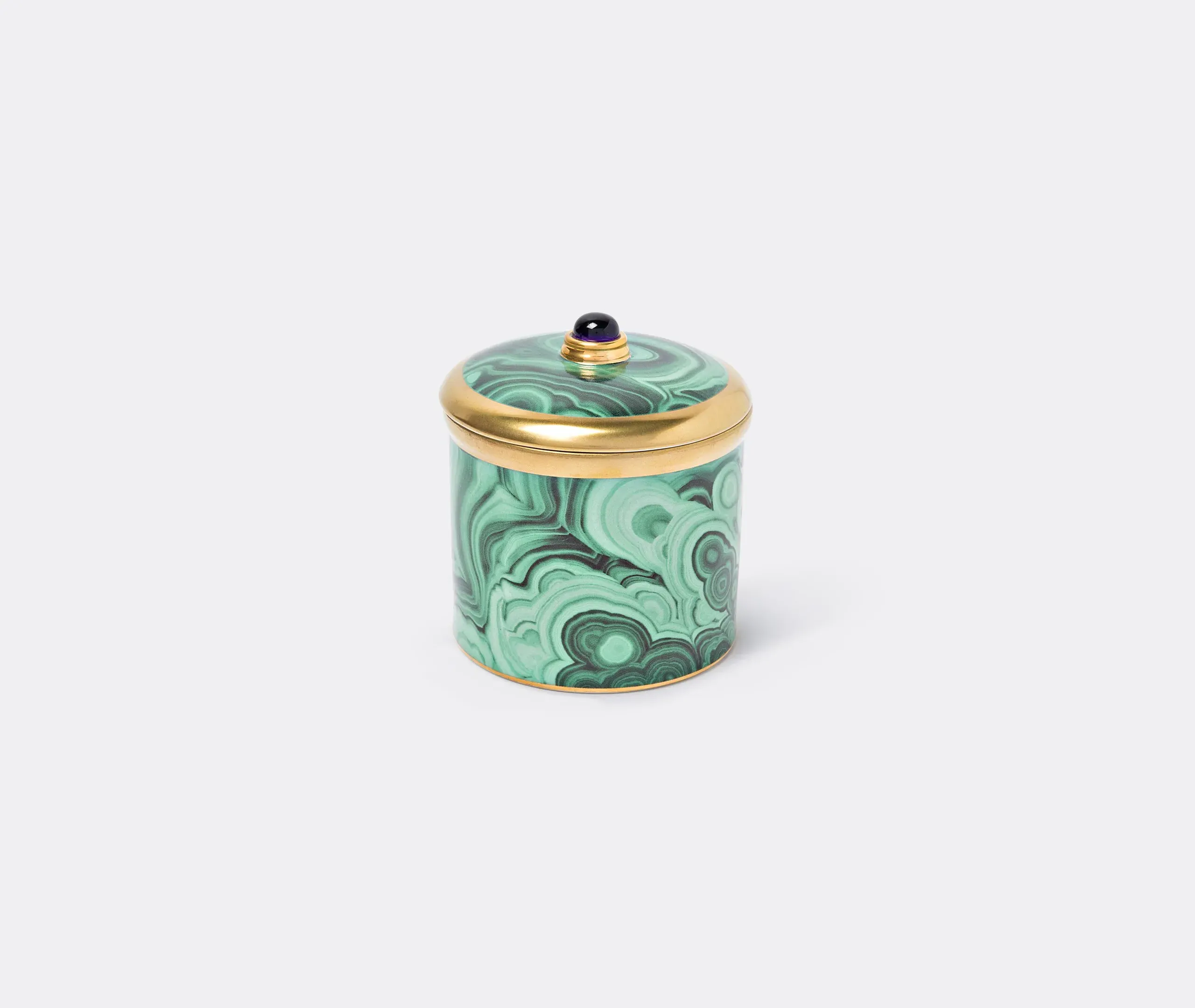 Malachite Candle with Lid - Green, Porcelain image