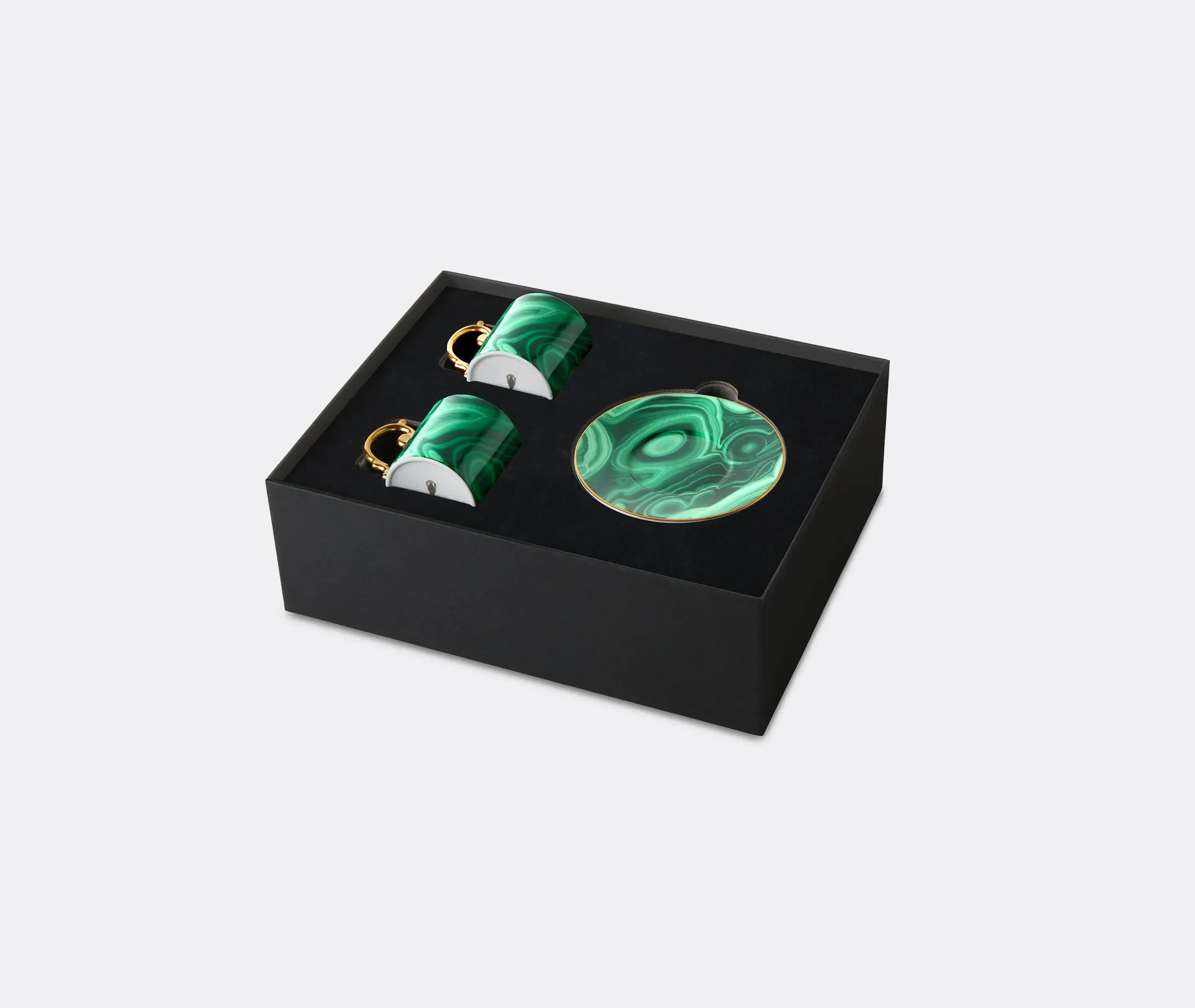 Malachite Espresso Cup and Saucer Set - Green, Porcelain