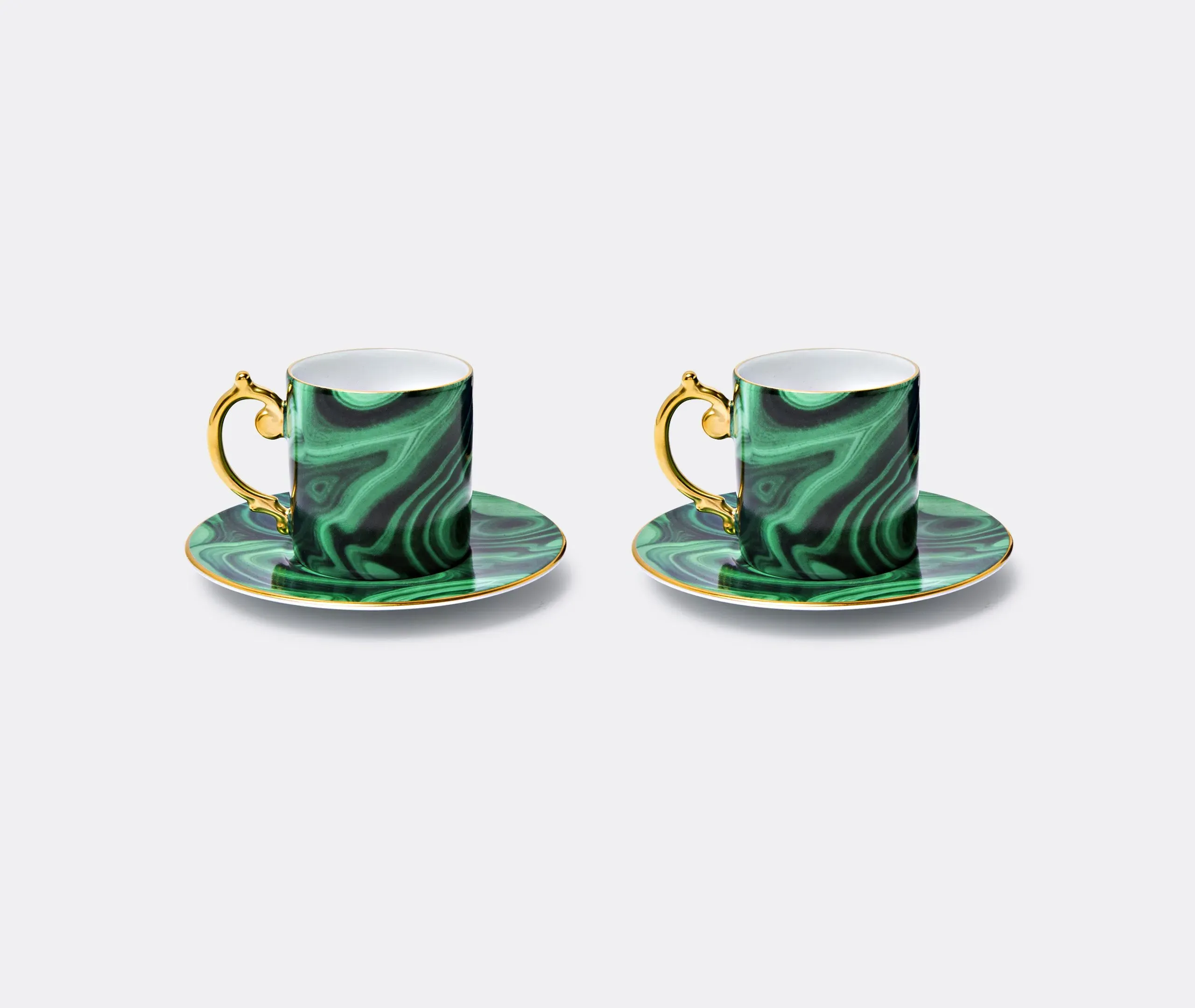 Malachite Espresso Cup and Saucer Set - Green, Porcelain
