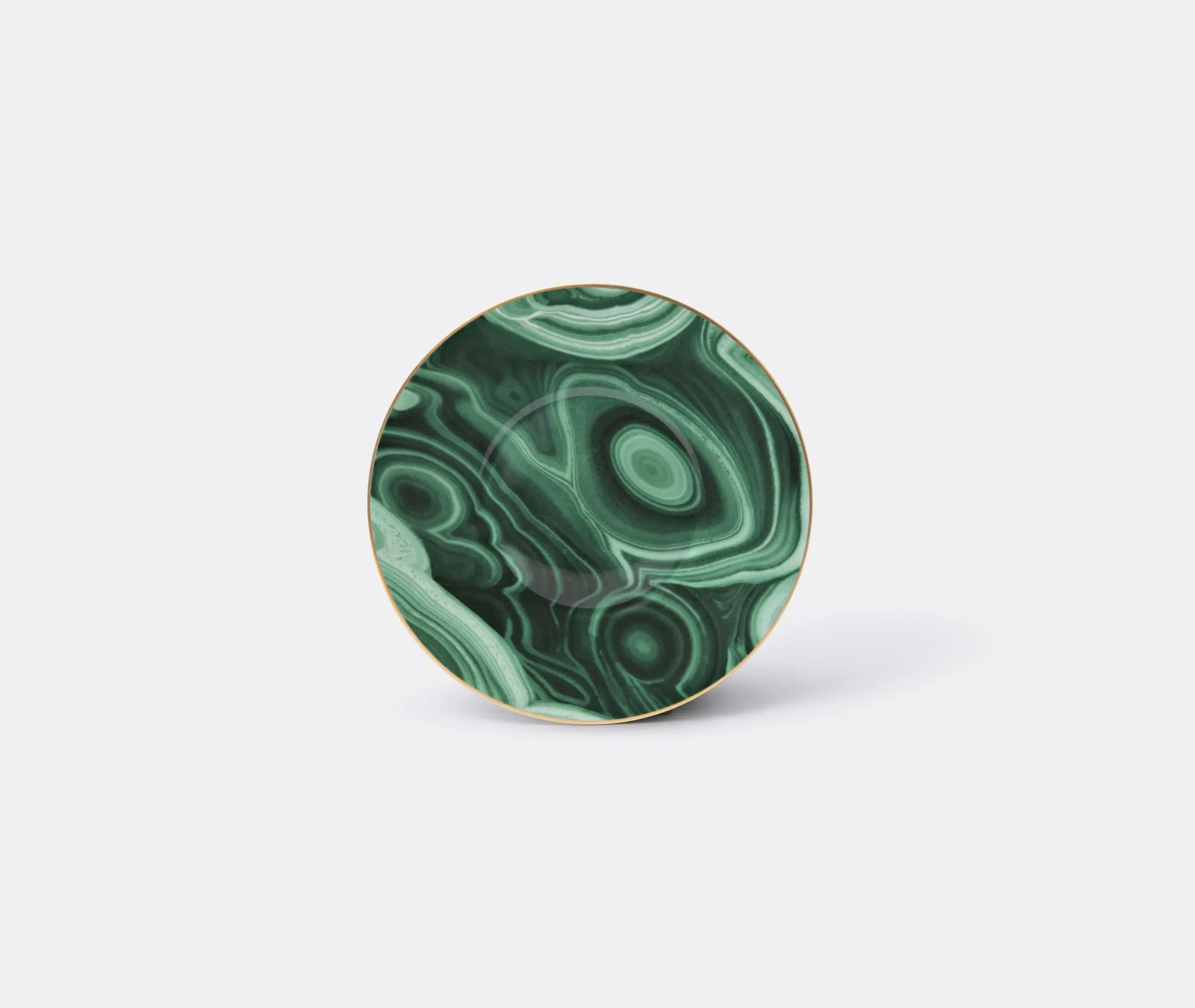 Malachite Teacup and Saucer Set of Two - Green, Gold