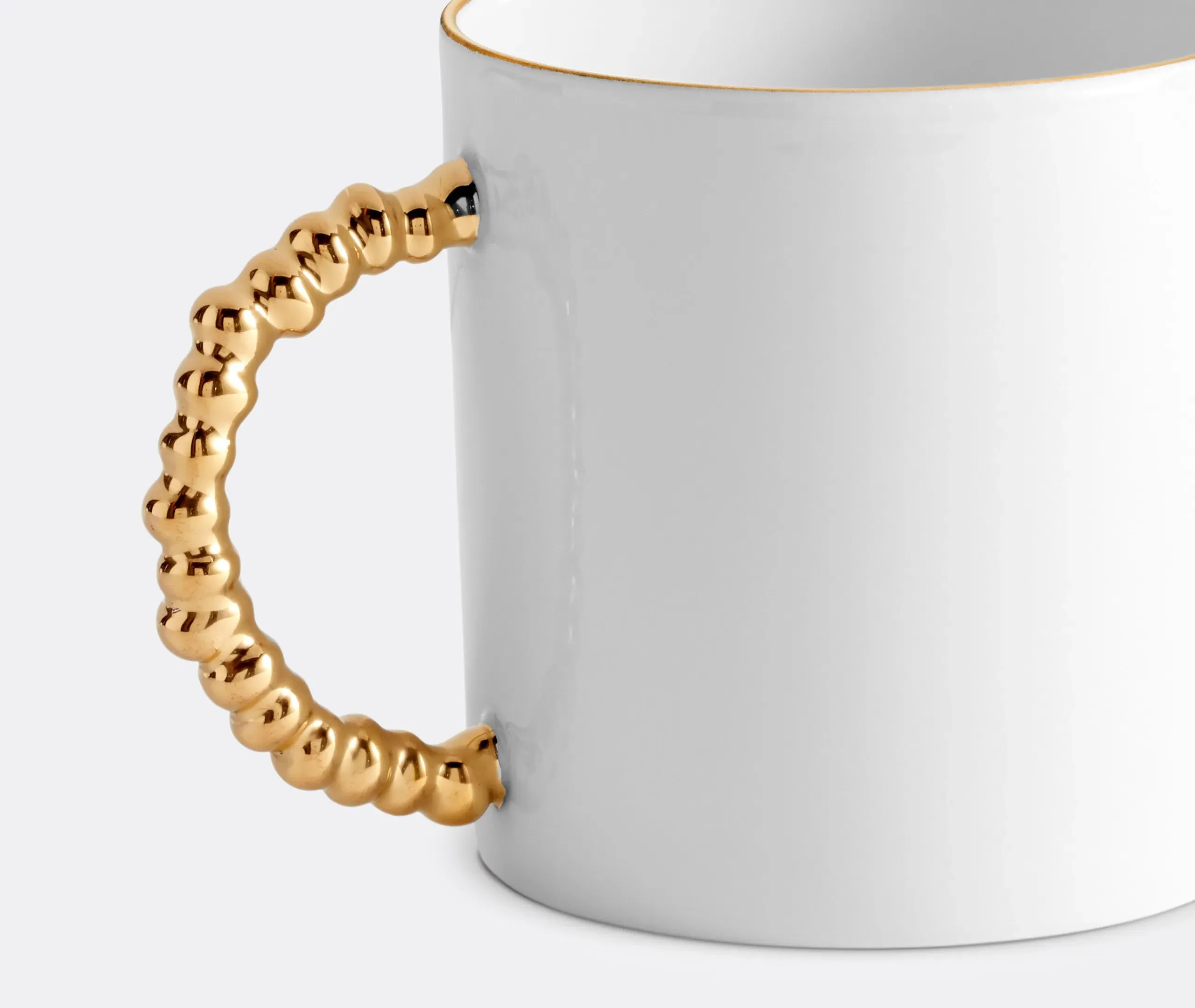 Mojave Mug with Gold Handle - White, Porcelain