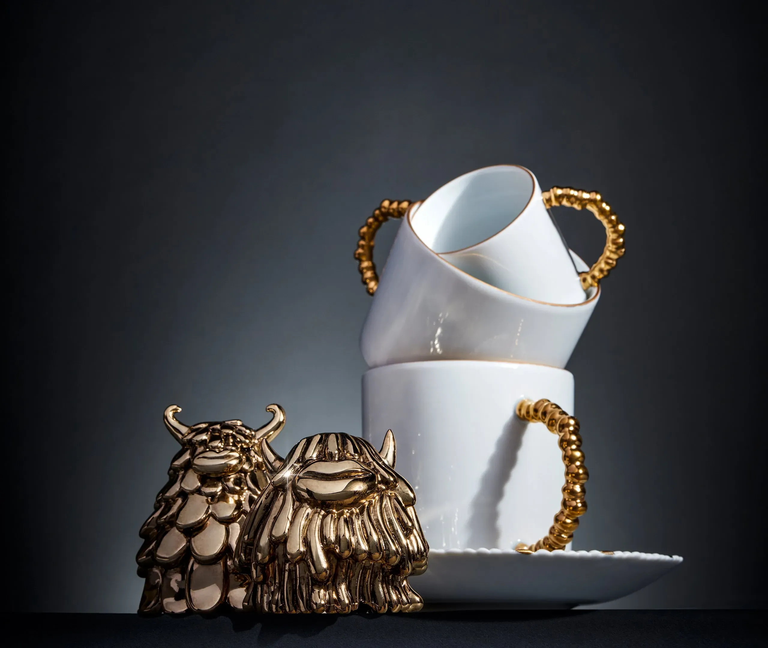 Niki + Simon Salt And Pepper Shakers - Antique Gold, Brass