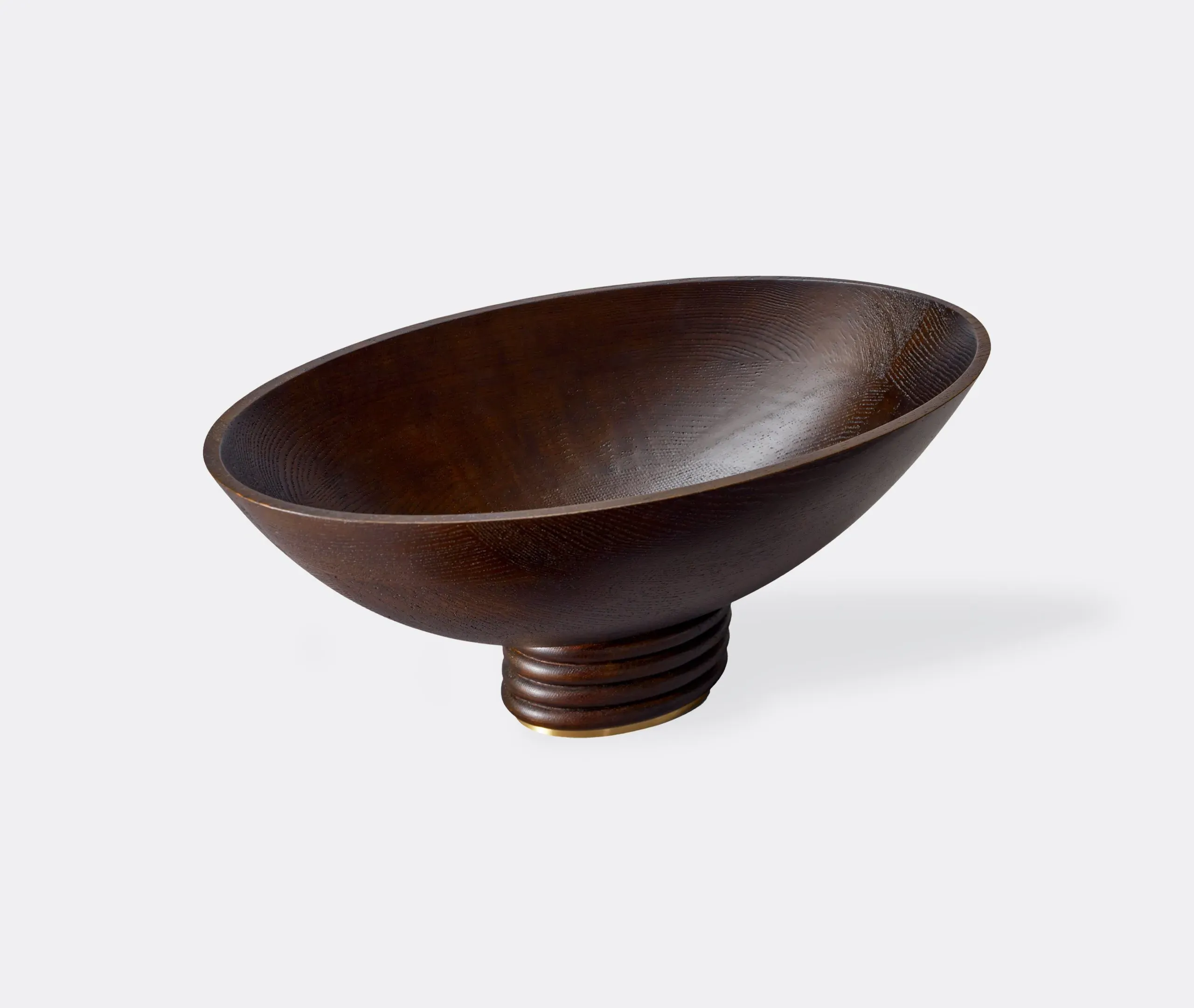 Oval Bowl with Pedestal Base - Ash, Wood