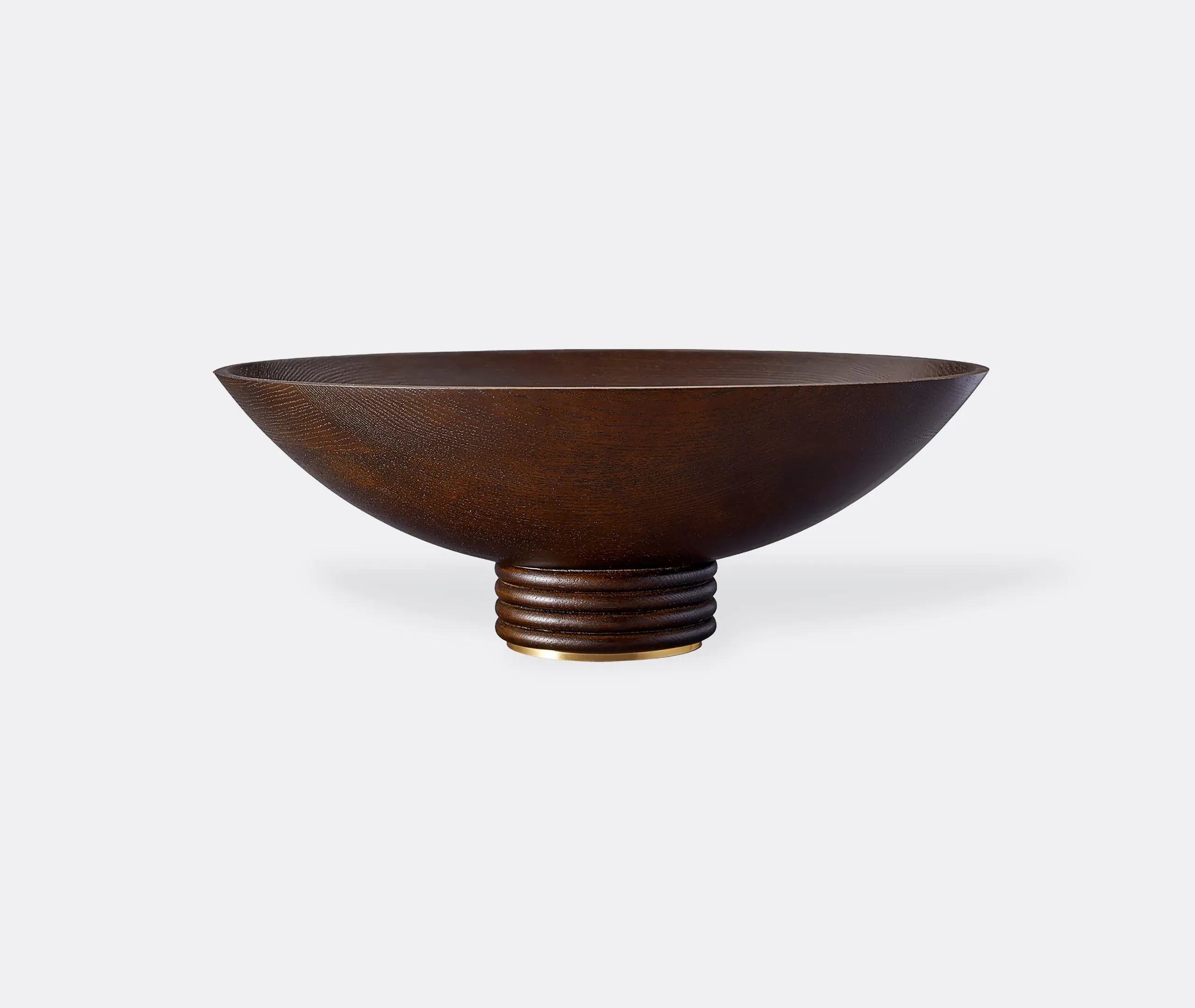 Oval Bowl with Pedestal Base - Ash, Wood