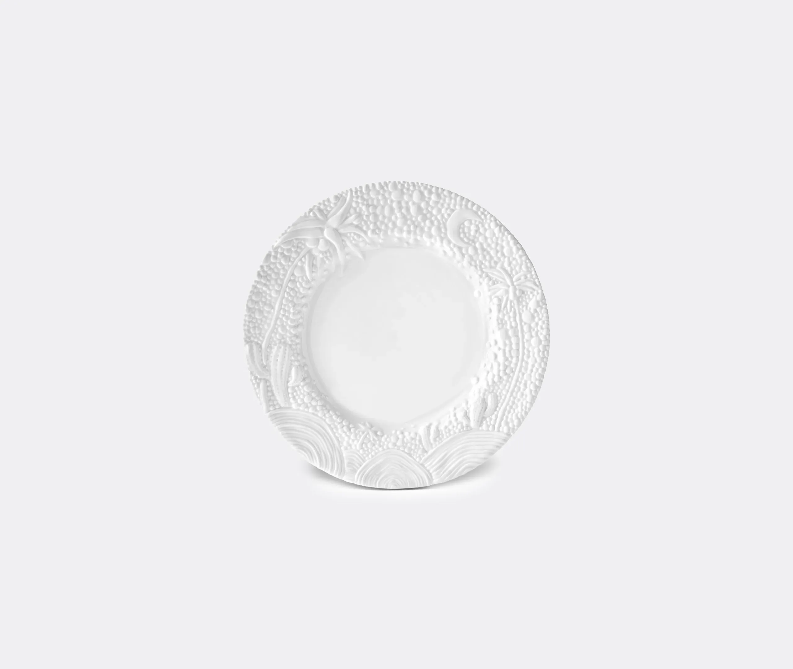 Oval Charger Plate with Raised Pattern - White, Porcelain image