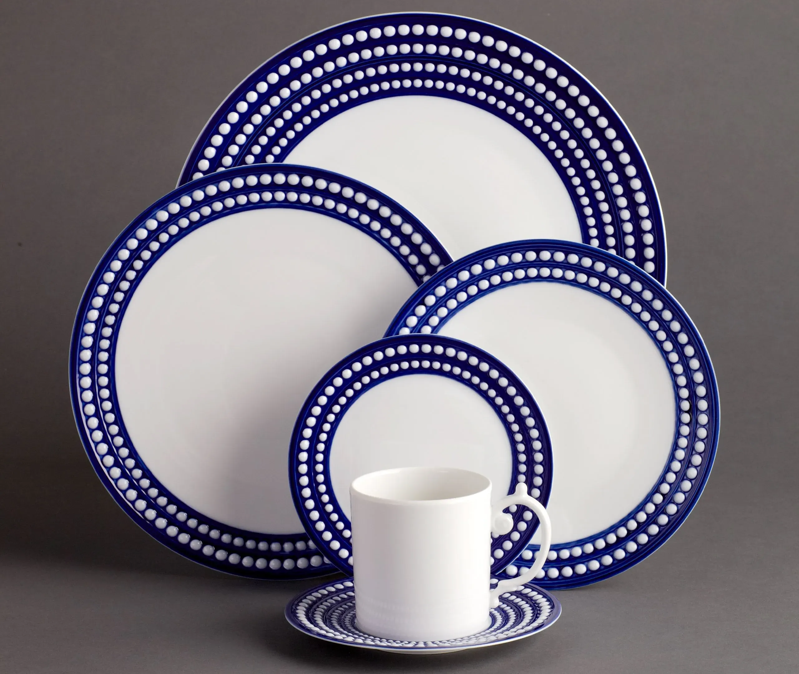 Perlee Espresso Cup and Saucer - Blue, Porcelain