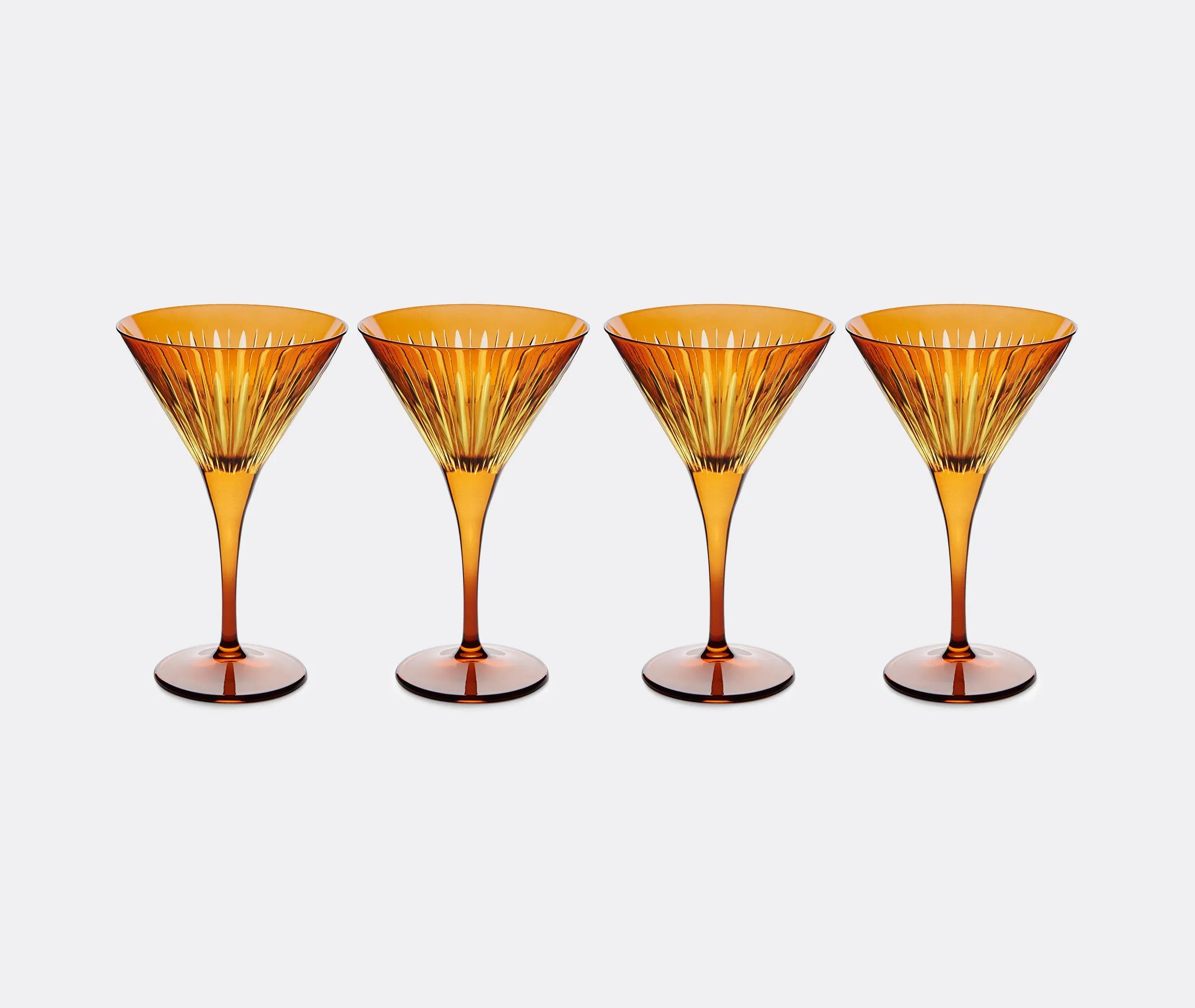 Prism Martini Glass Set of Four - Amber, Glass image