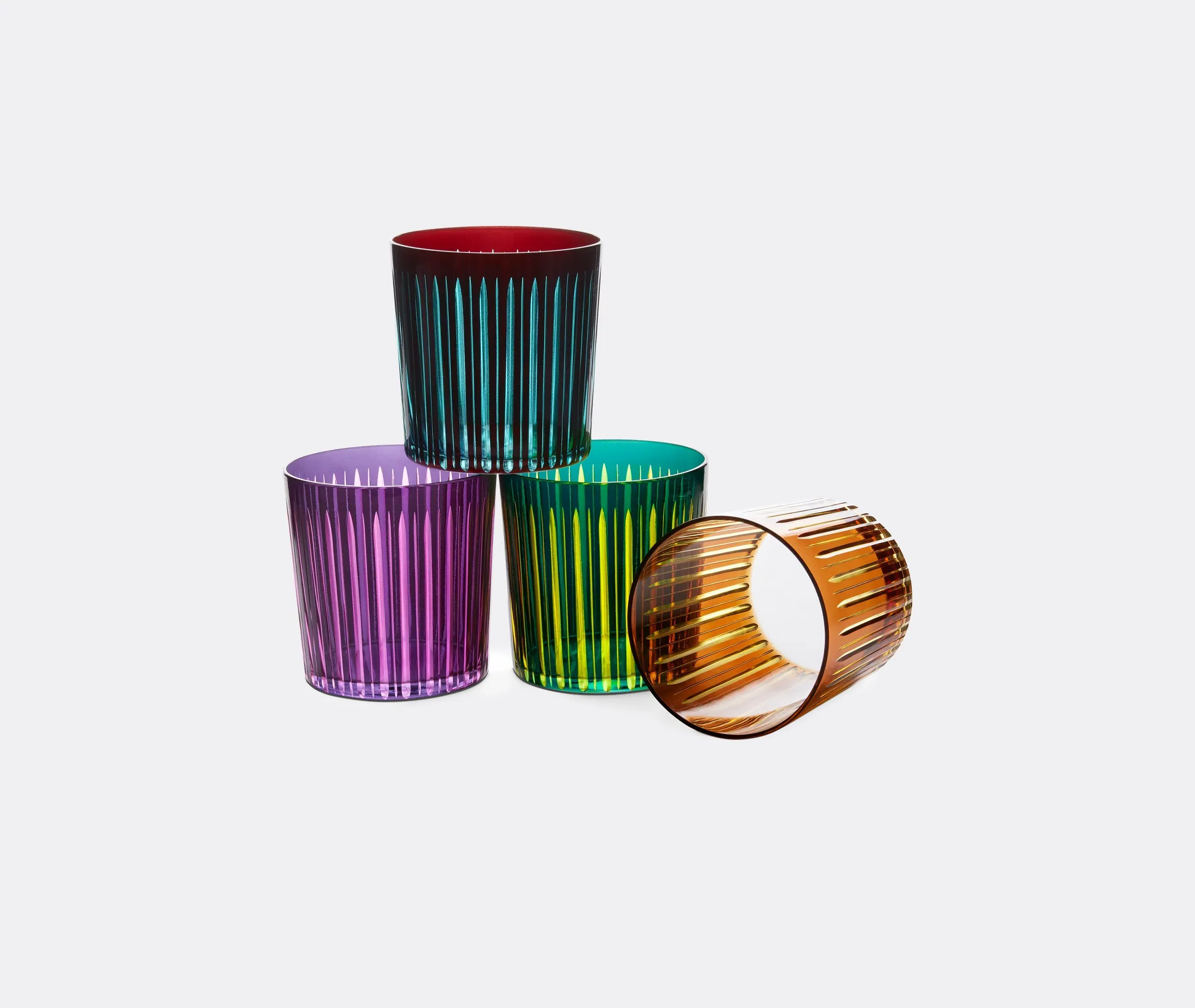 Prism Set of Four Cocktail Glasses - Multicolor, Glass
