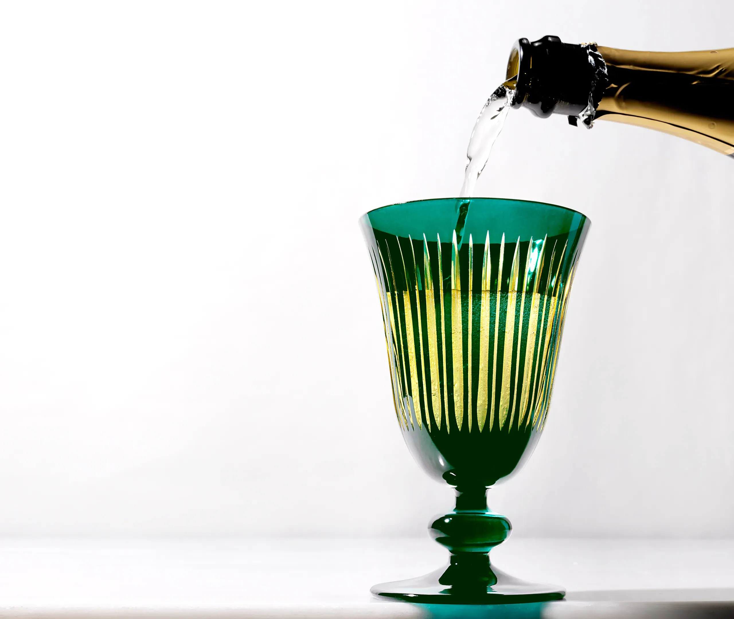 Prism Wine Glass Set of Four - Green