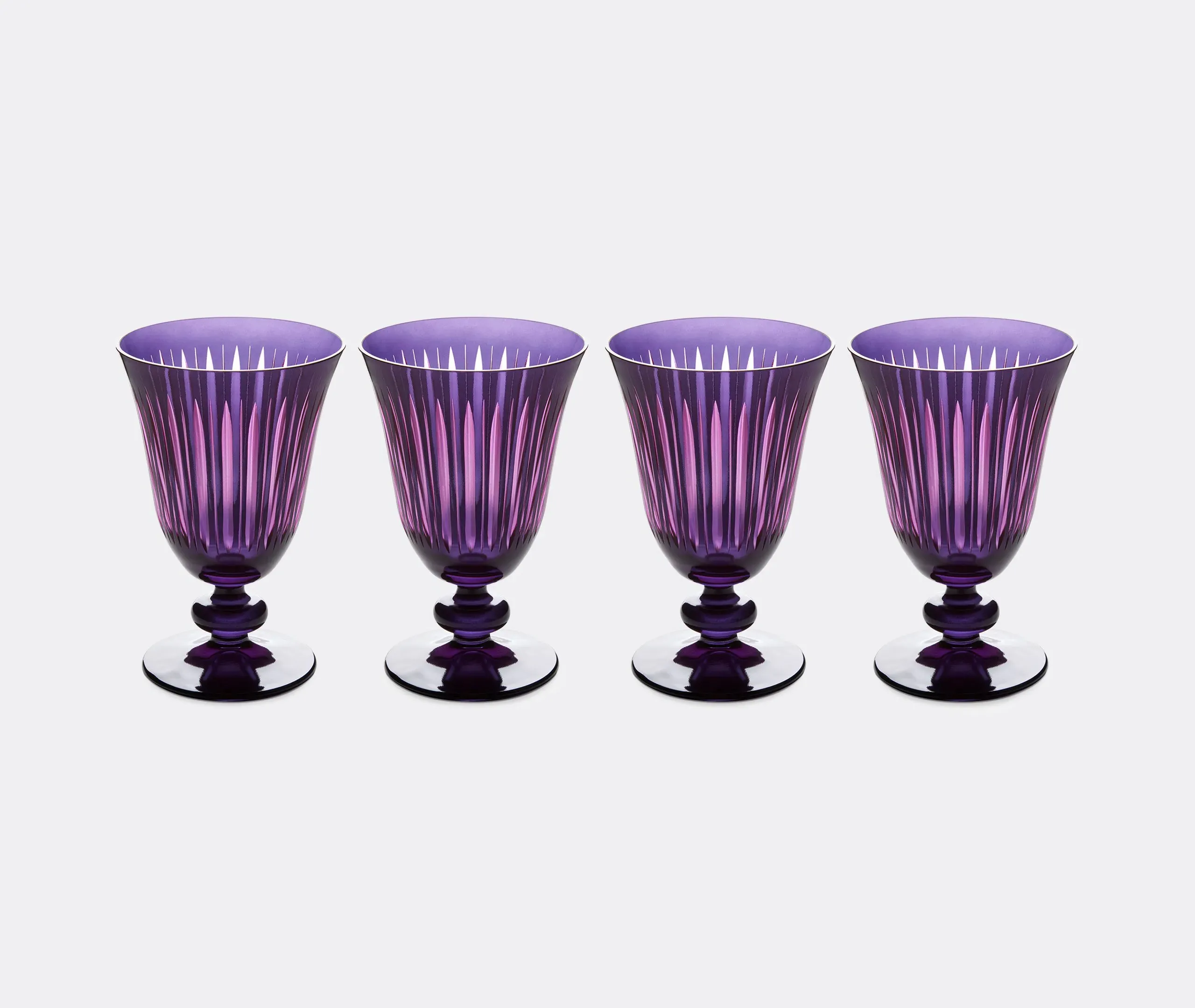 Prism Wine Glass Set of Four - Purple