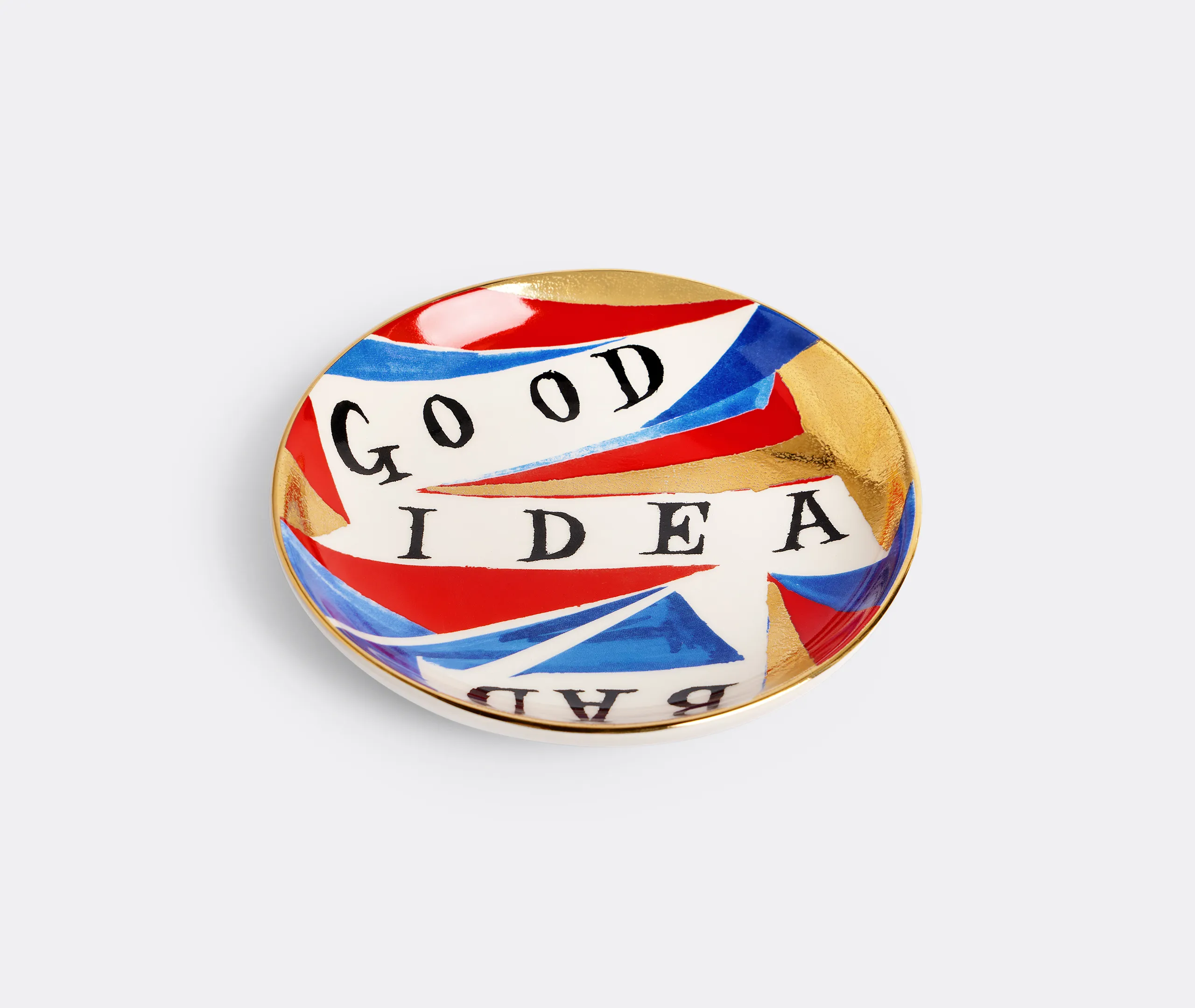 Ruan Hoffmann Good/Bad Idea Decorative Plate - Multicolor, Gold alternate view