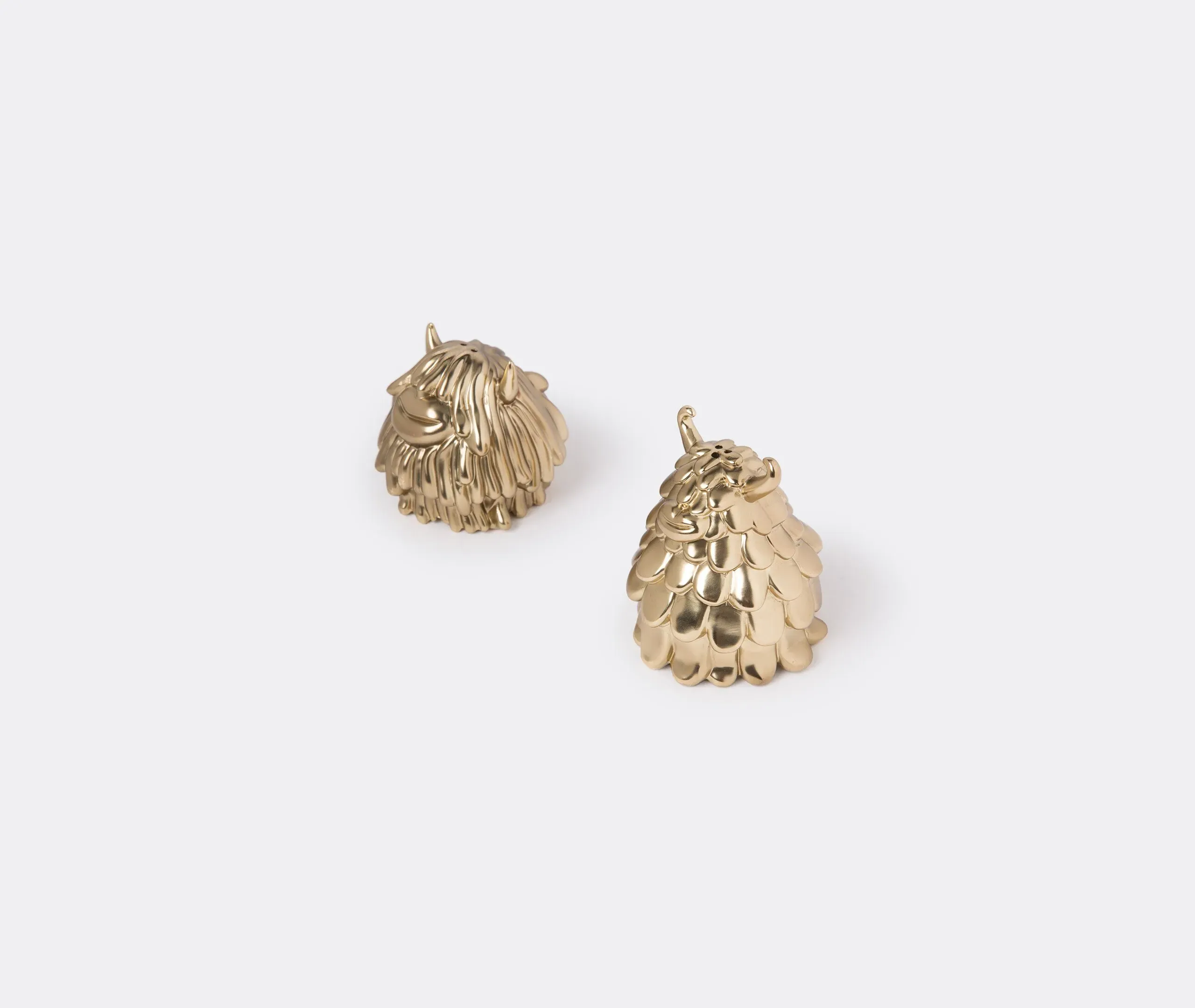 Salt And Pepper Shakers Set - Antique Gold, Brass