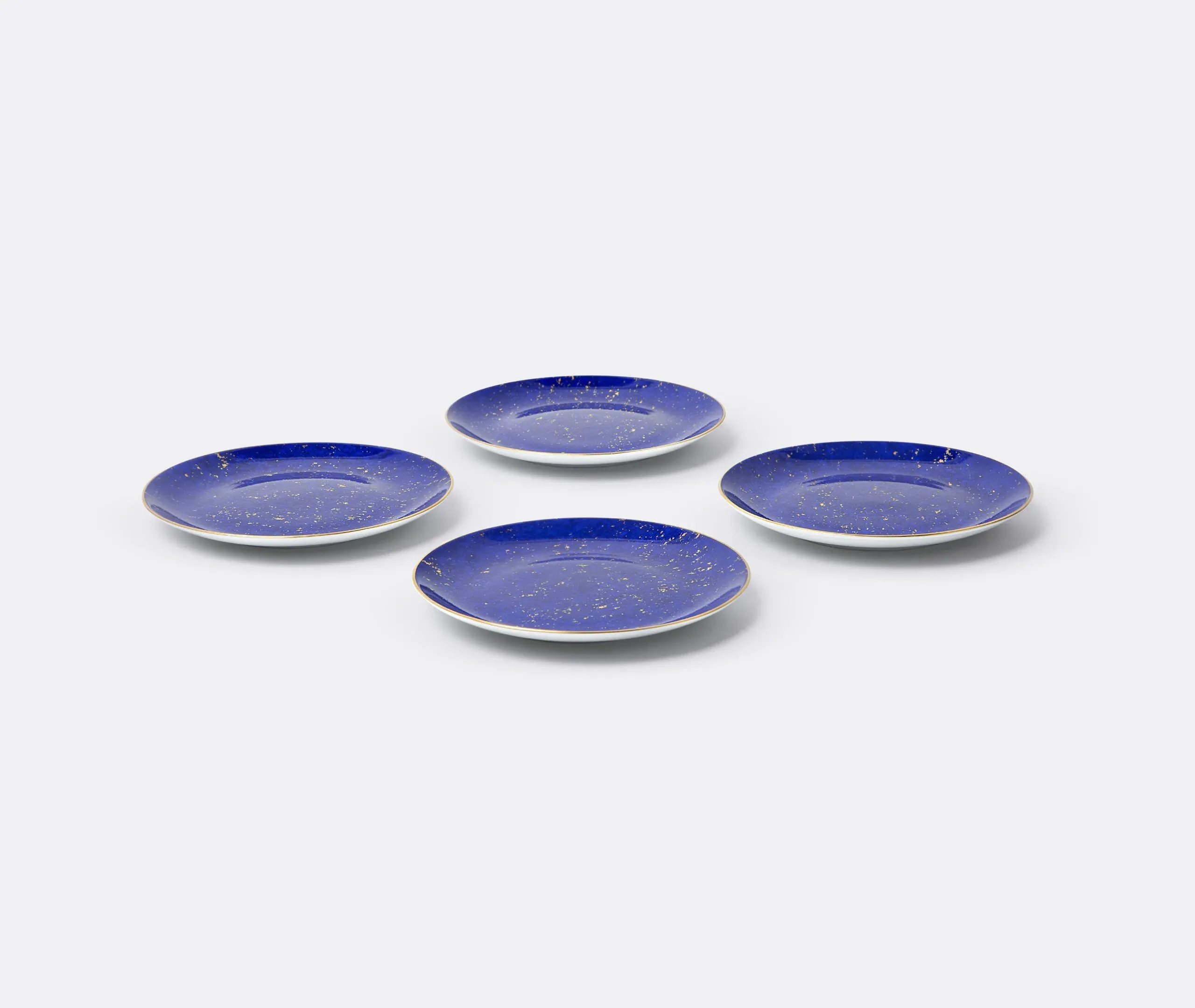Set of 4 Dessert Plates - Blue, Porcelain