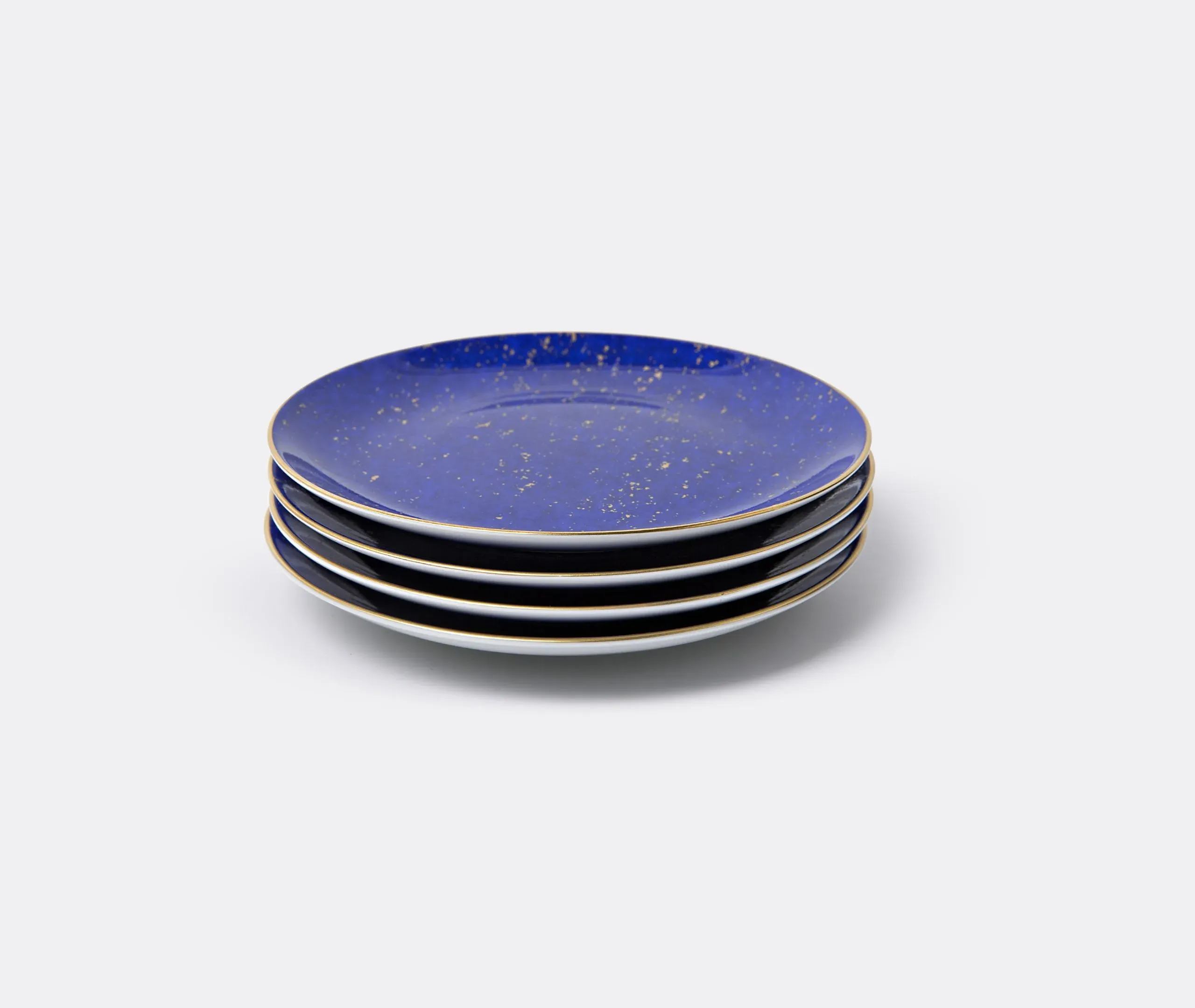 Set of 4 Dessert Plates - Blue, Porcelain