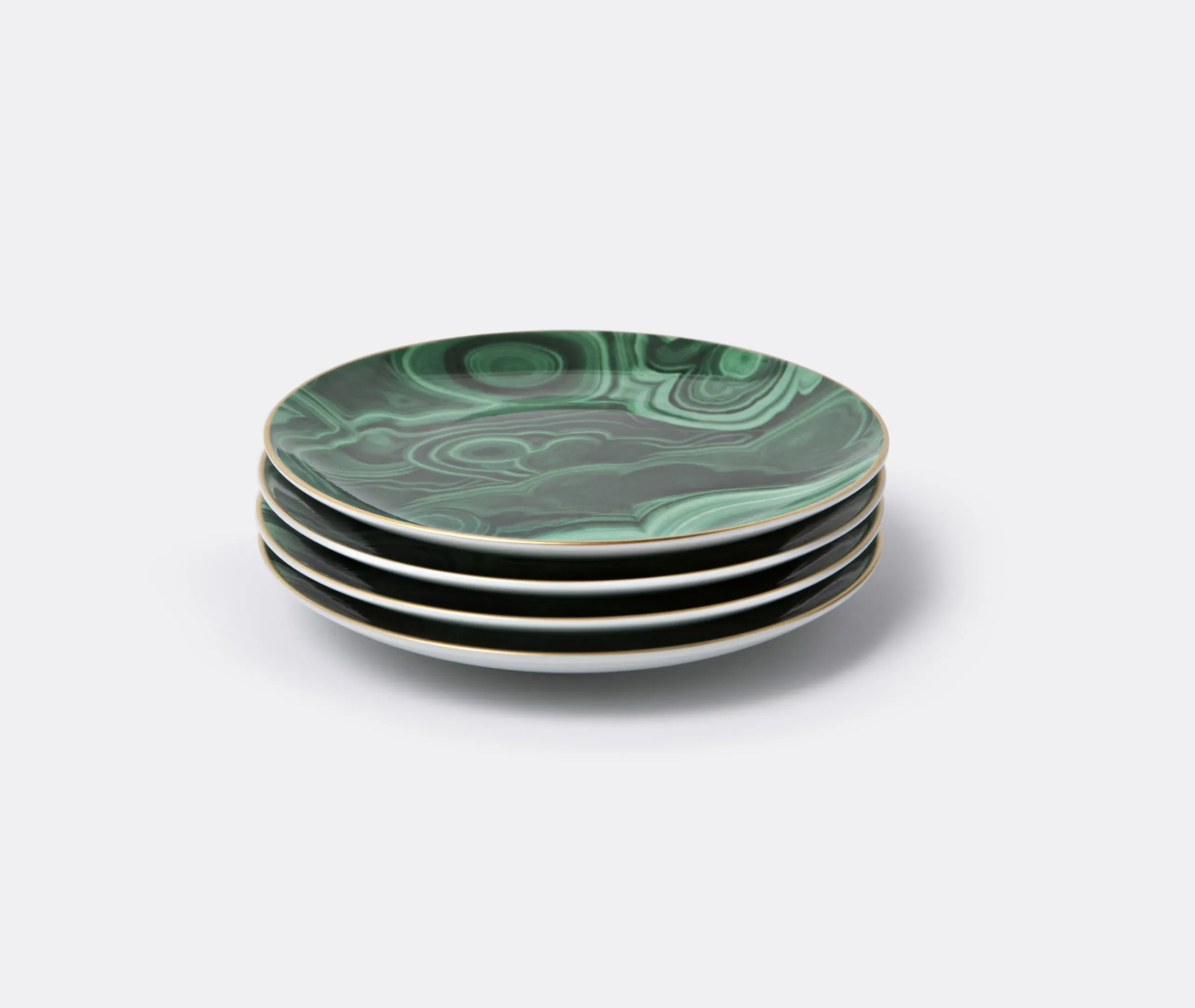 Set of 4 Dessert Plates - Green, Porcelain image