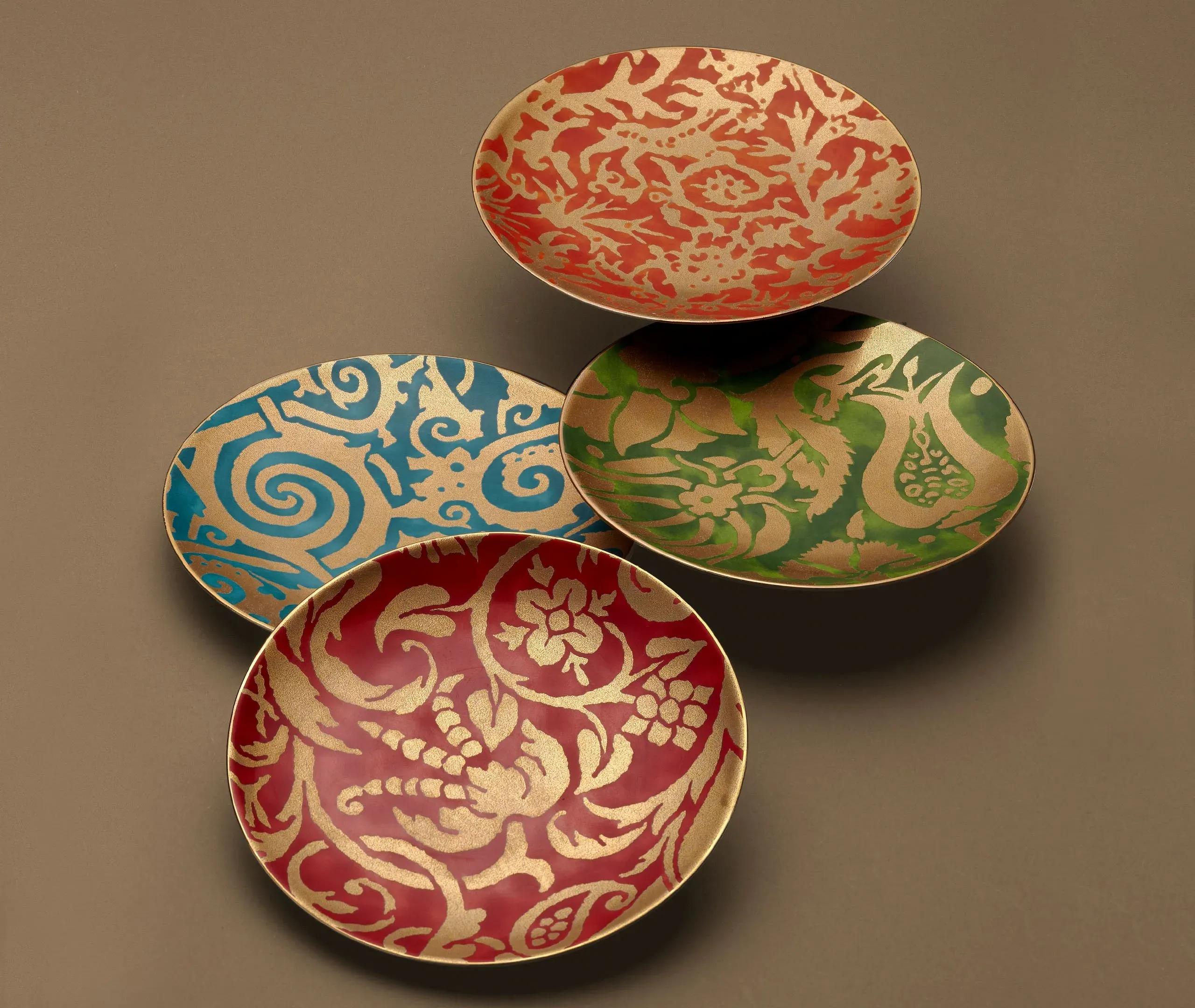 Set of 4 Dessert Plates - Multicolor, Earthenware