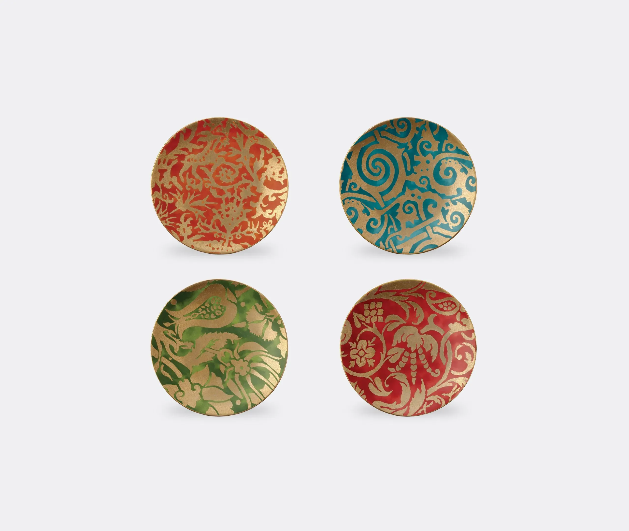 Set of 4 Dessert Plates - Multicolor, Earthenware