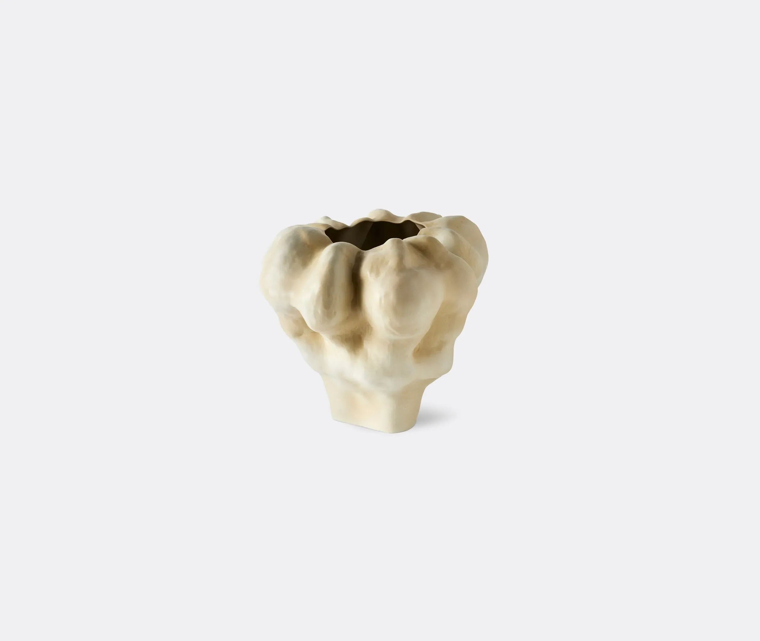 Short Vase Hand-Sculpted - Latte, Porcelain