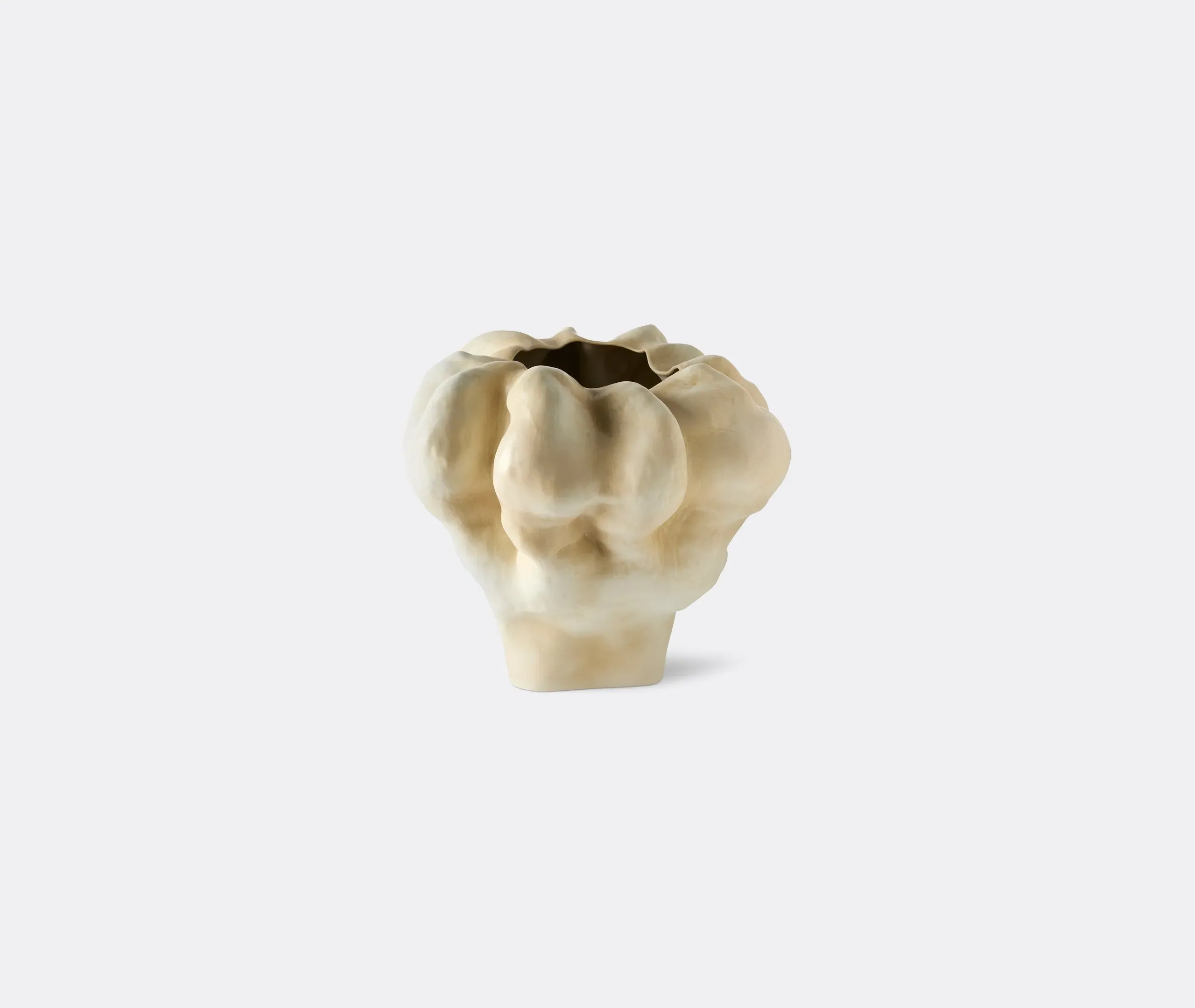 Short Vase Hand-Sculpted - Latte, Porcelain