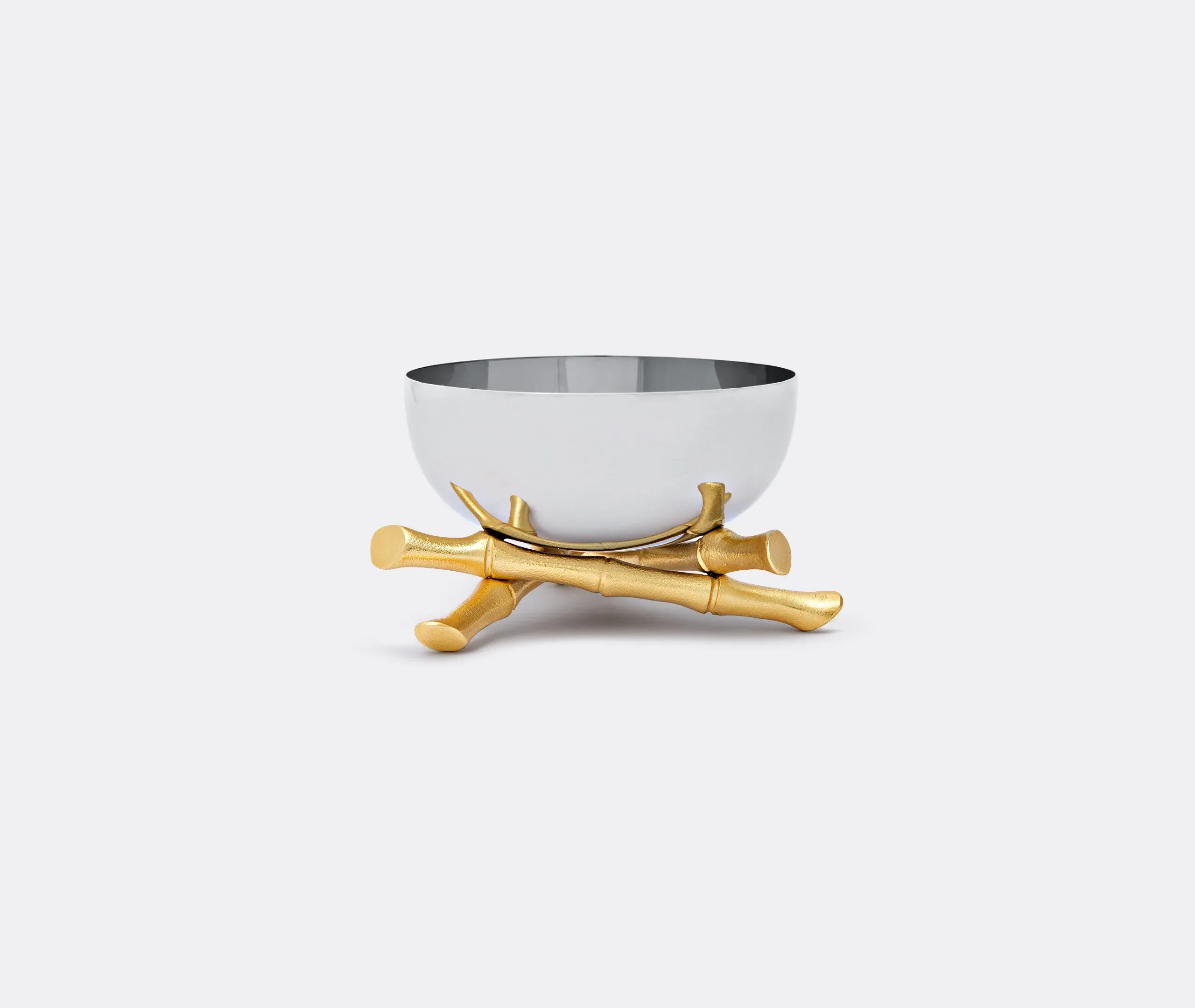 Small Serving Bowl with Stand - Gold, Steel