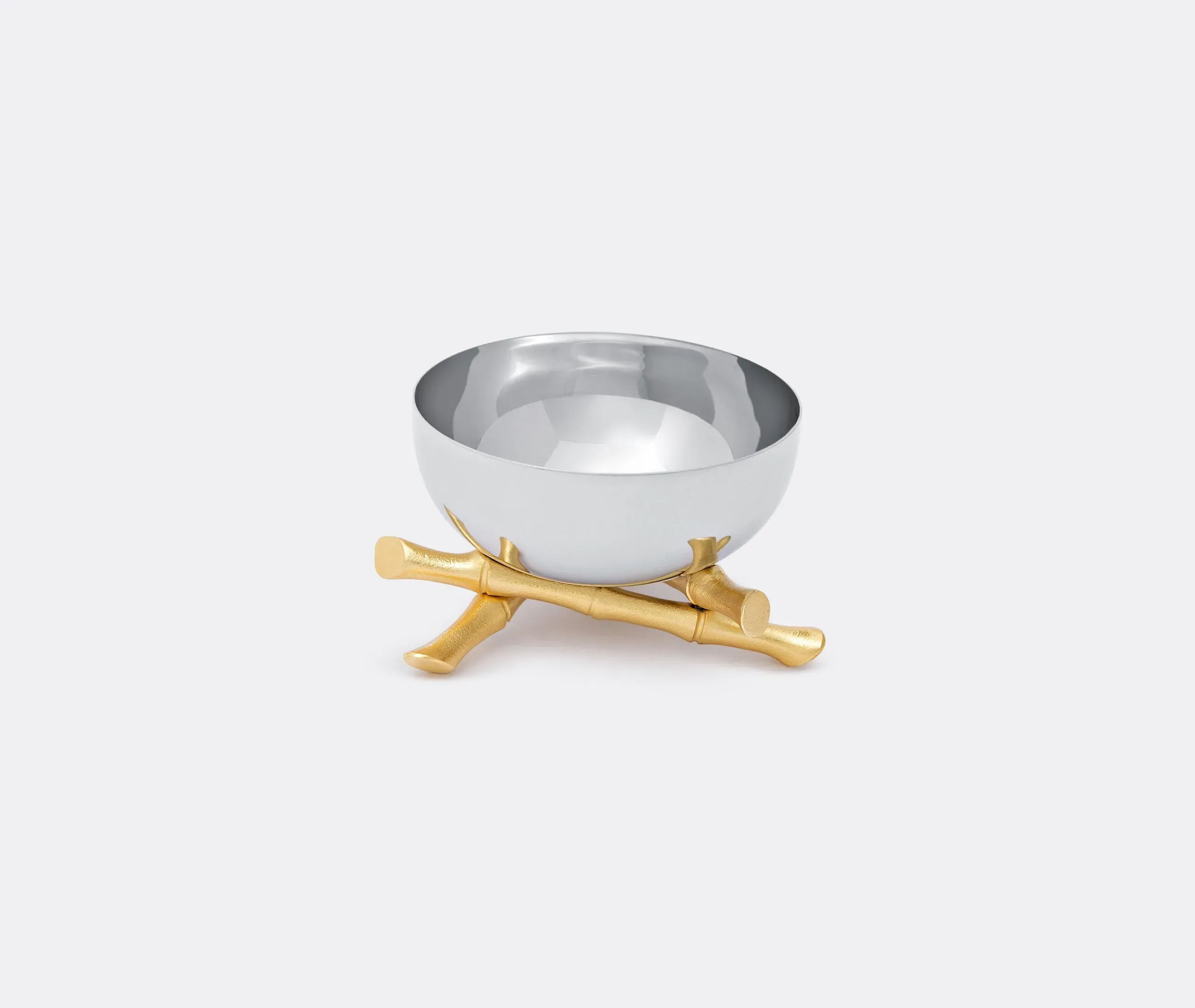 Small Serving Bowl with Stand - Gold, Steel image