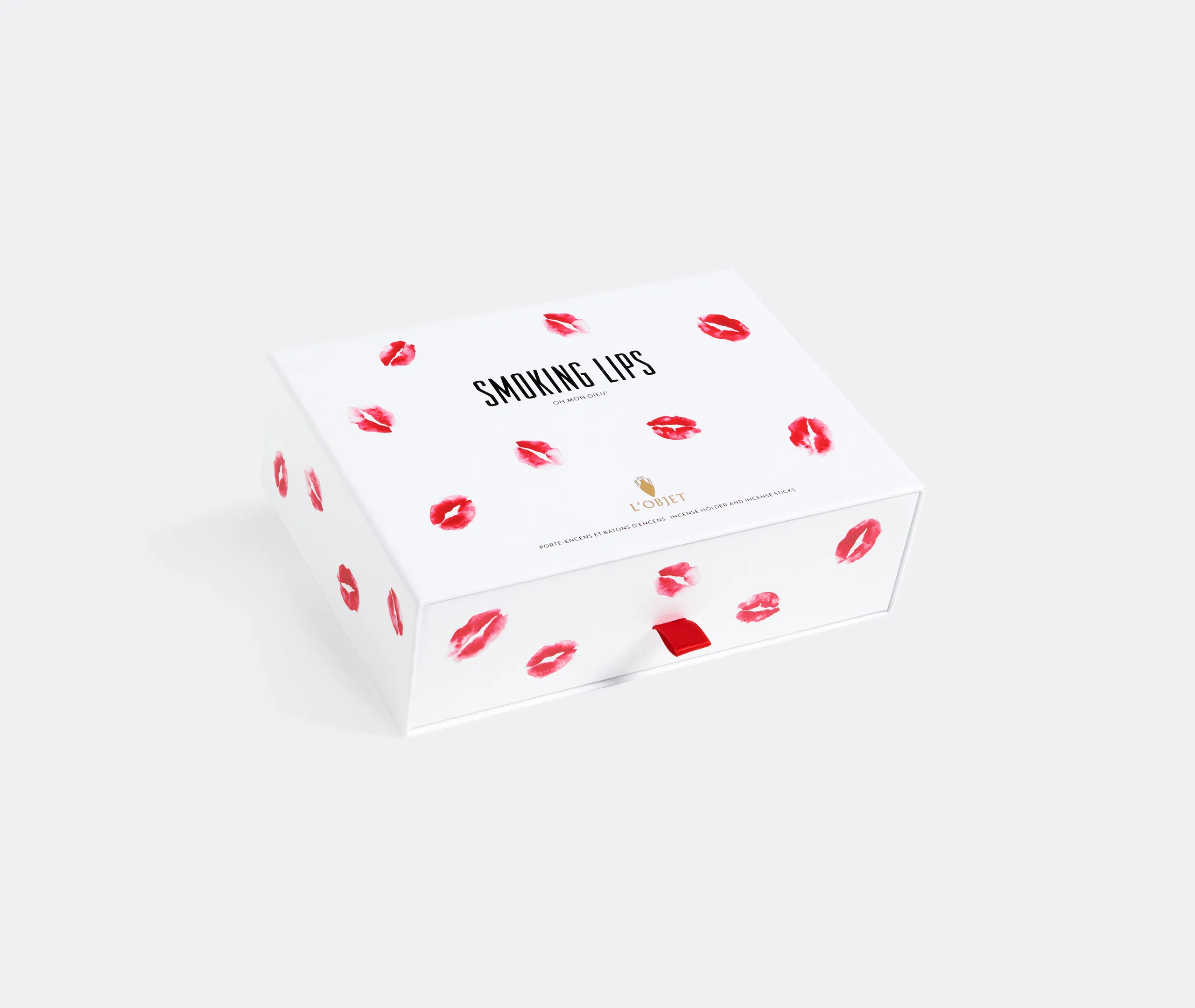 Smoking Lips Incense Set - White, Porcelain alternate view