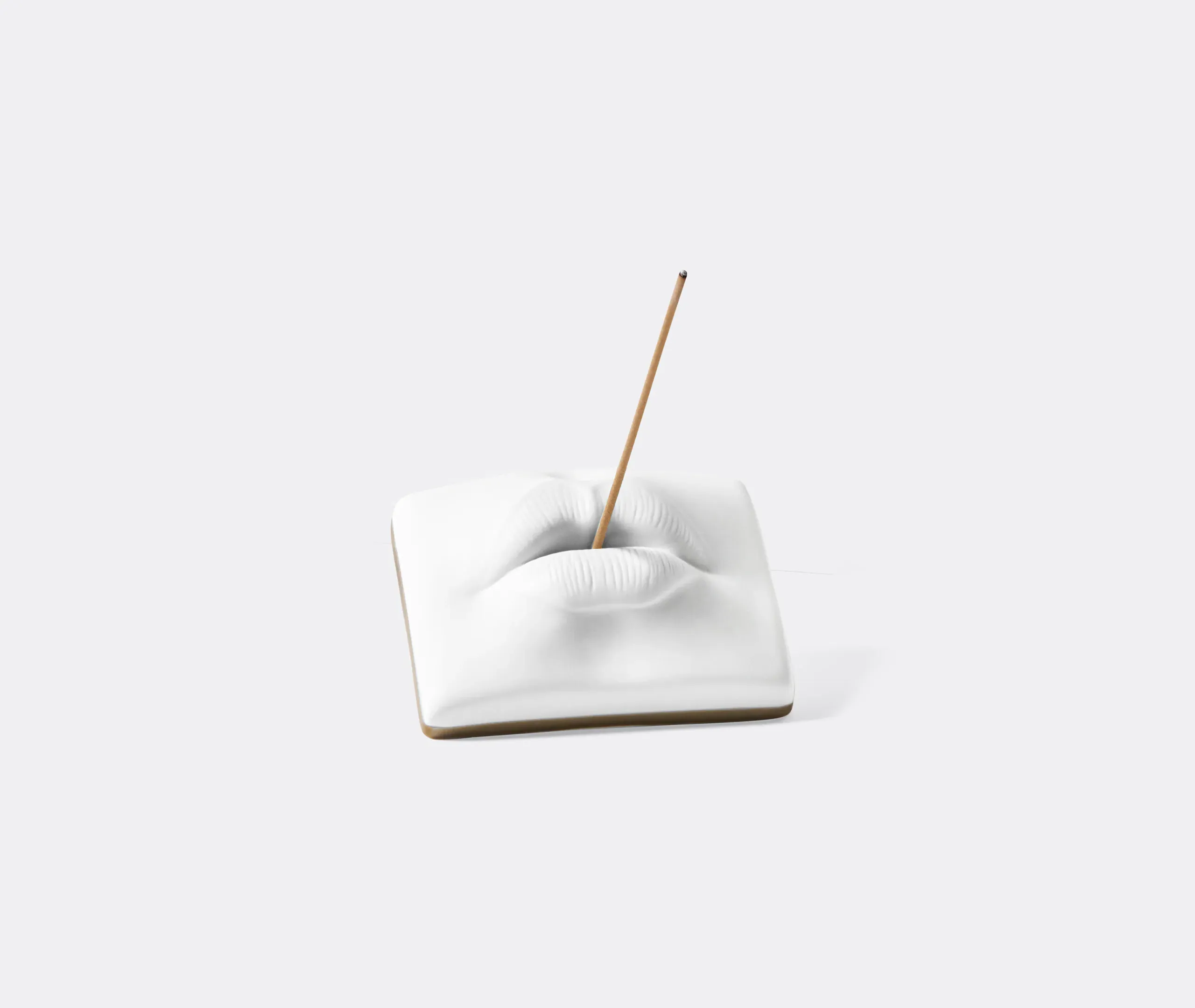 Smoking Lips Incense Set - White, Porcelain product