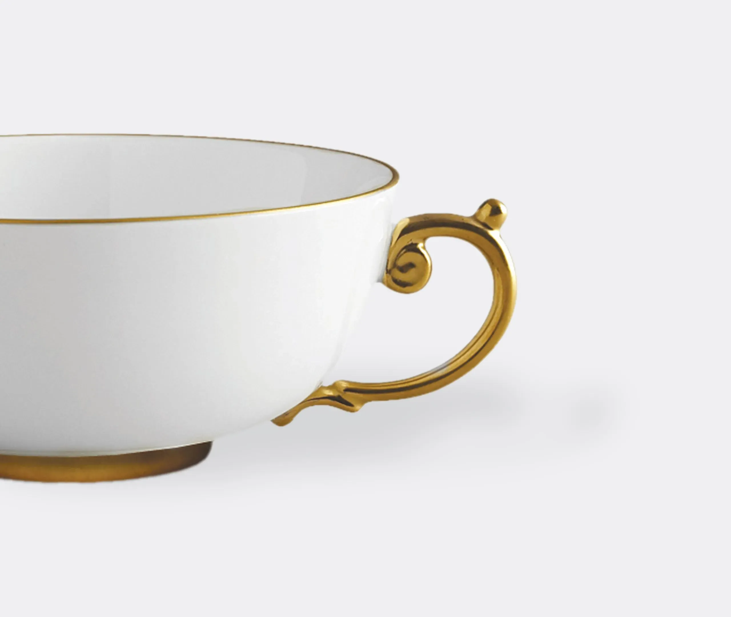 Soup Bowl with Two Handles - Gold, Porcelain