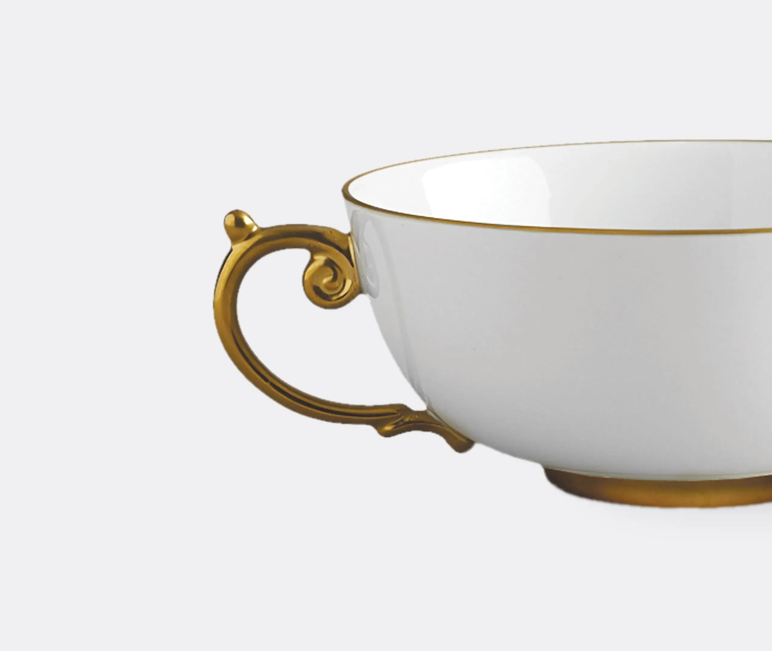 Soup Bowl with Two Handles - Gold, Porcelain