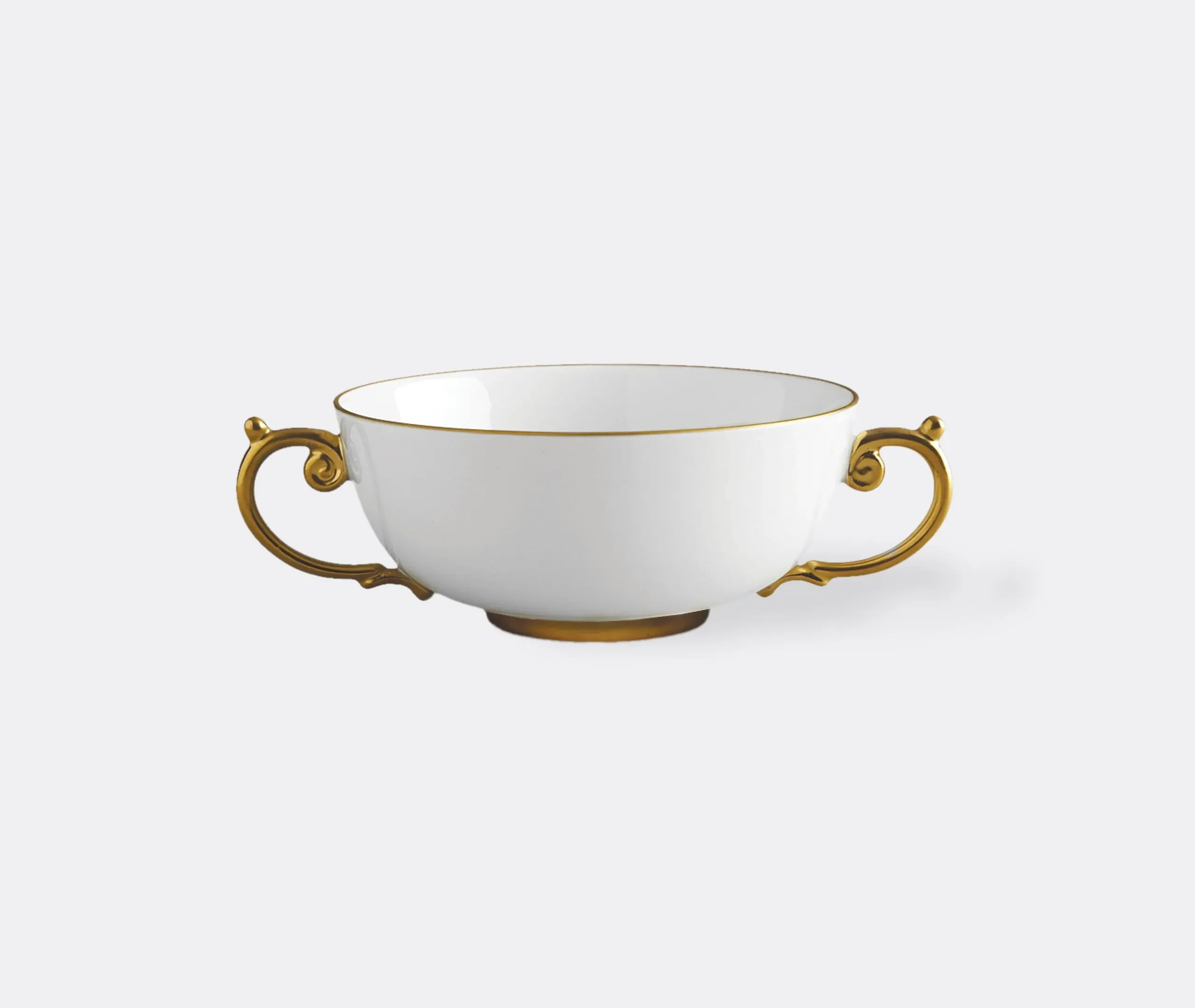 Soup Bowl with Two Handles - Gold, Porcelain