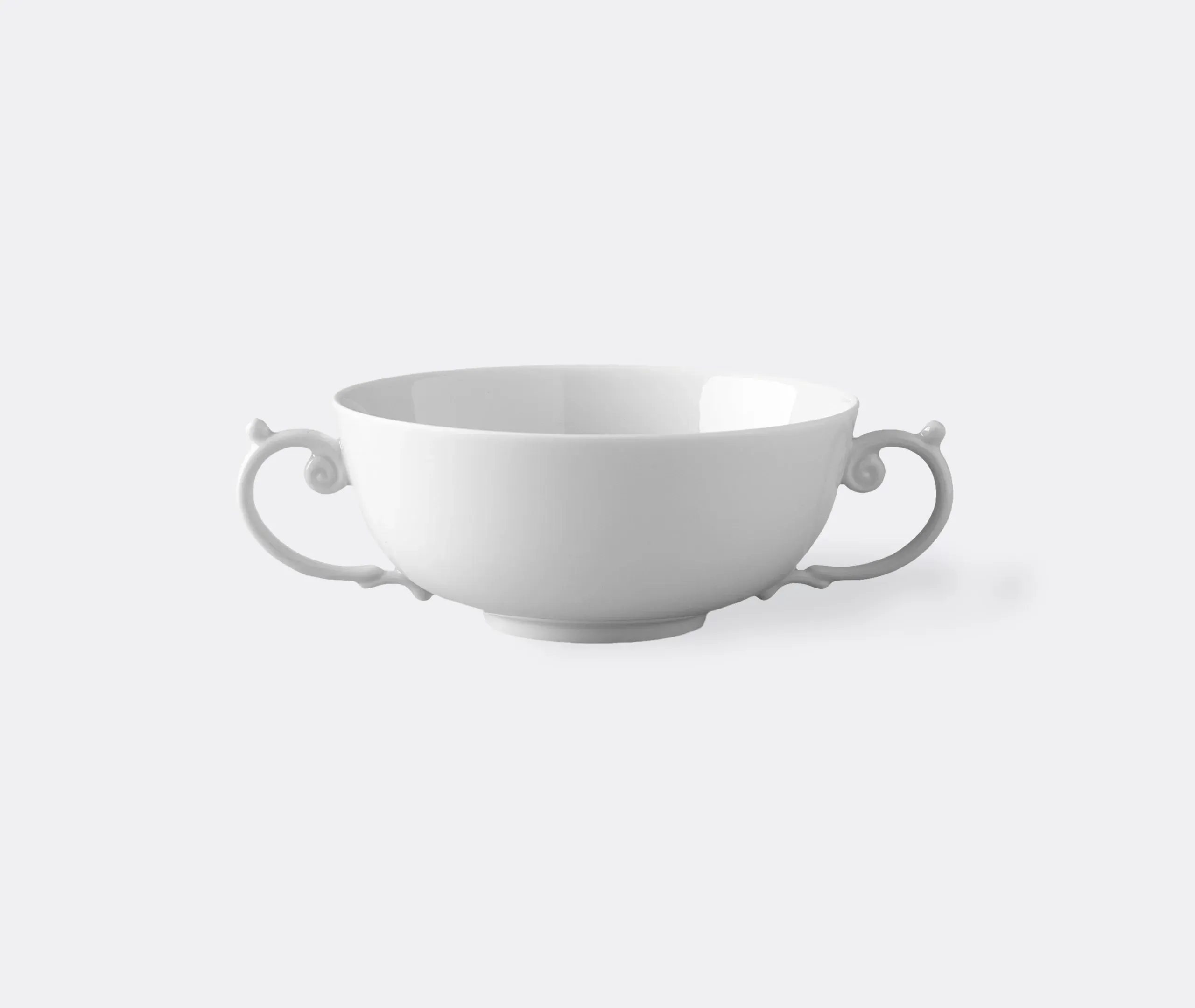 Soup Bowl with Two Handles - White, Porcelain image