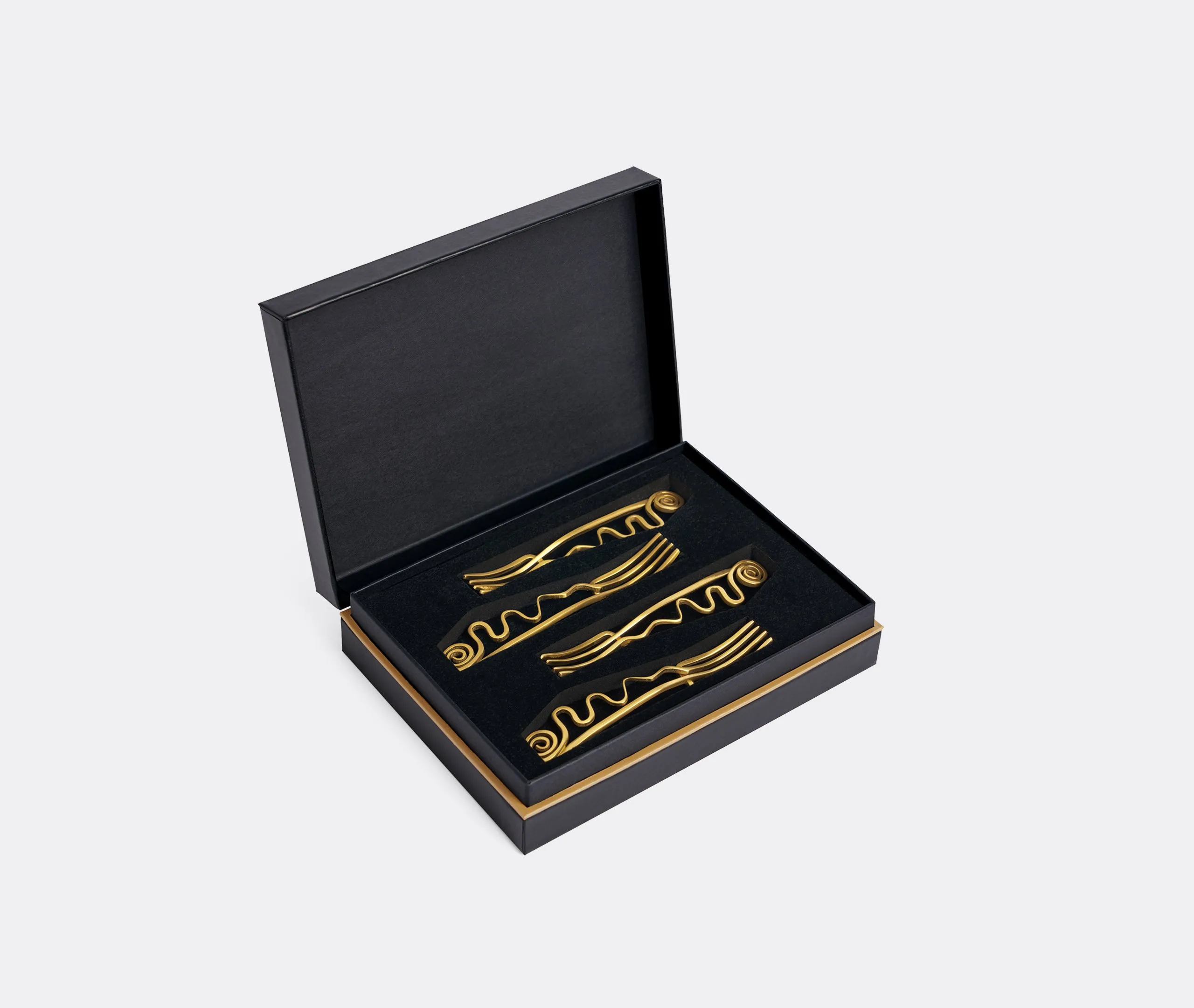 Spirale Cocktail Fork Set of Four - Gold