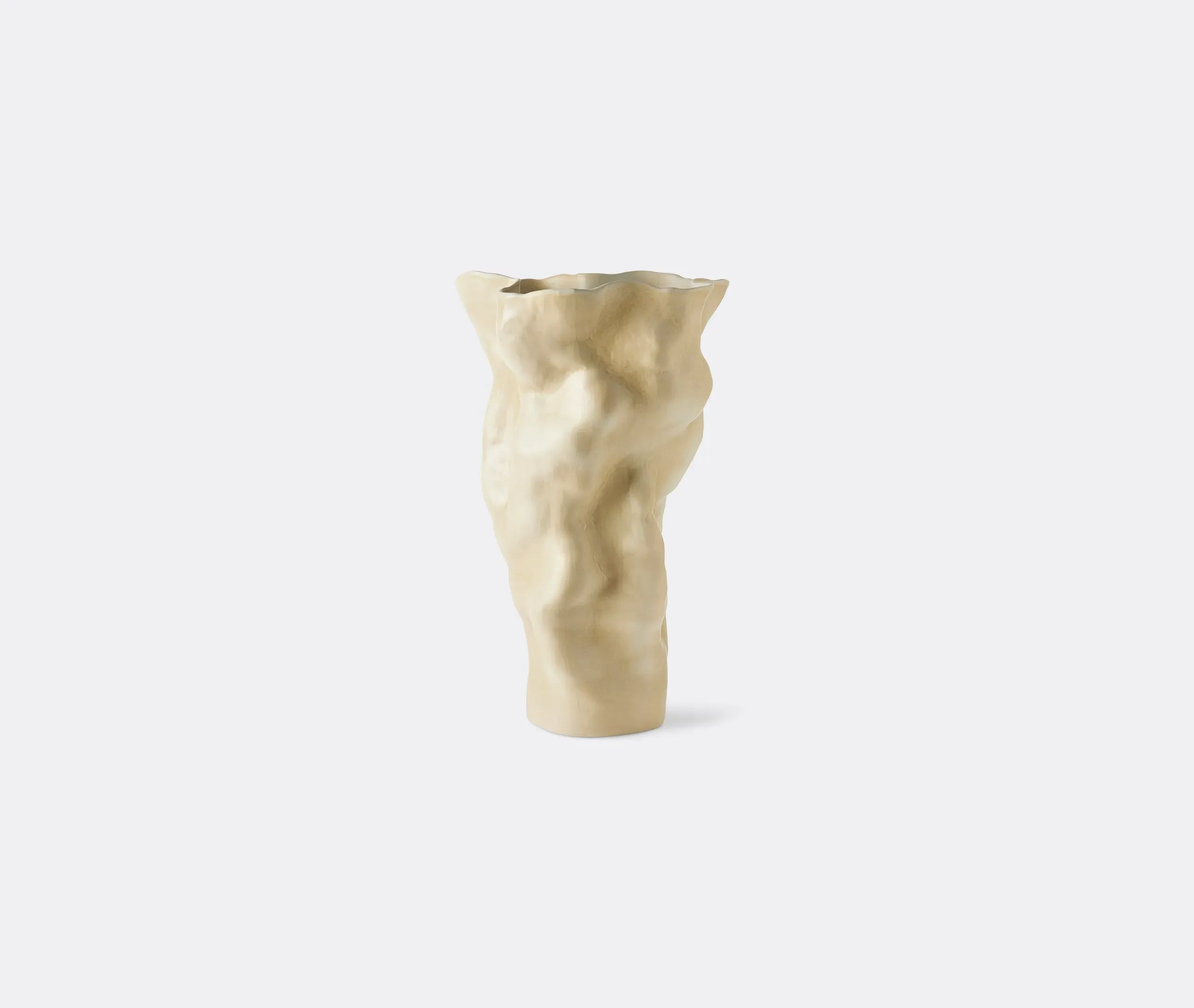 Tall Vase Hand-Sculpted - Latte, Porcelain