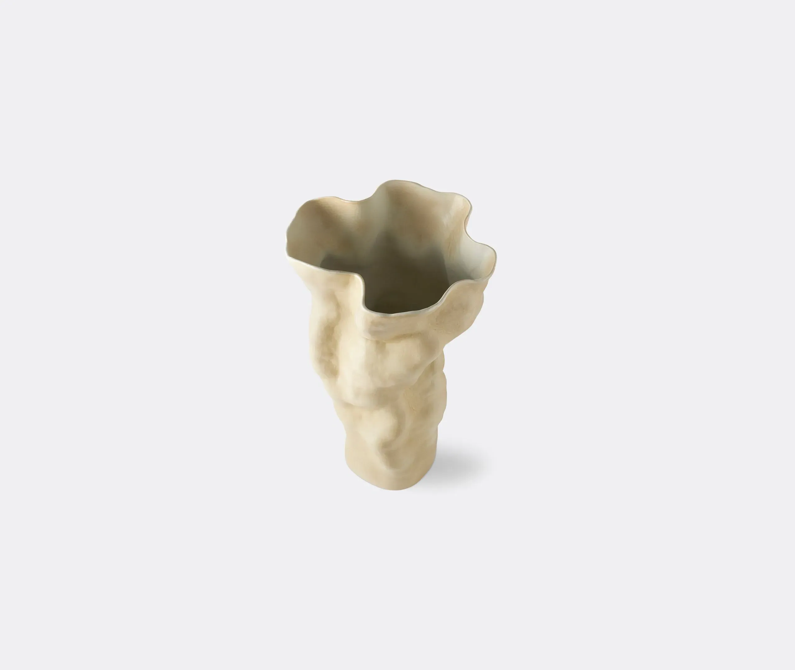 Tall Vase Hand-Sculpted - Latte, Porcelain