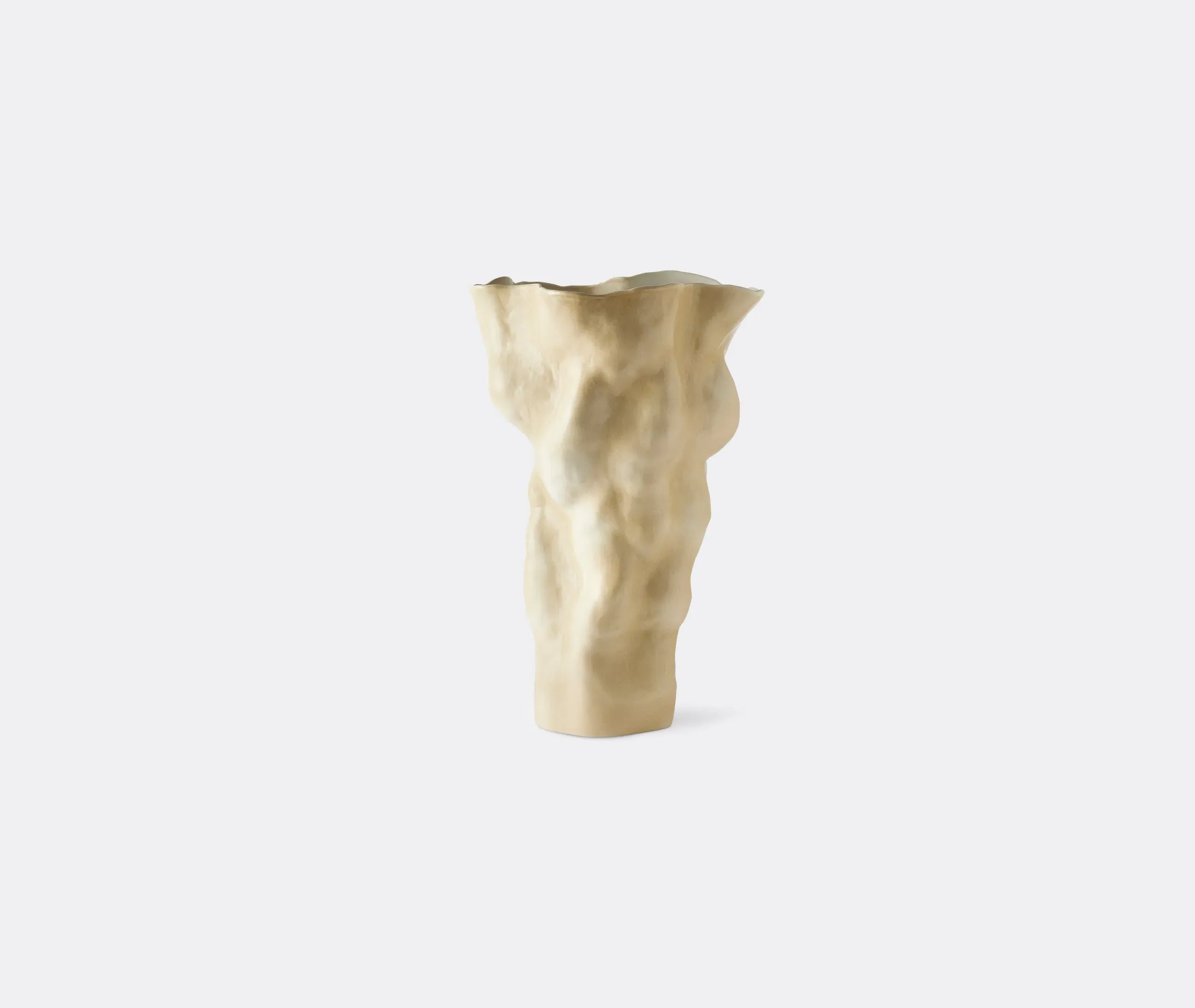 Tall Vase Hand-Sculpted - Latte, Porcelain