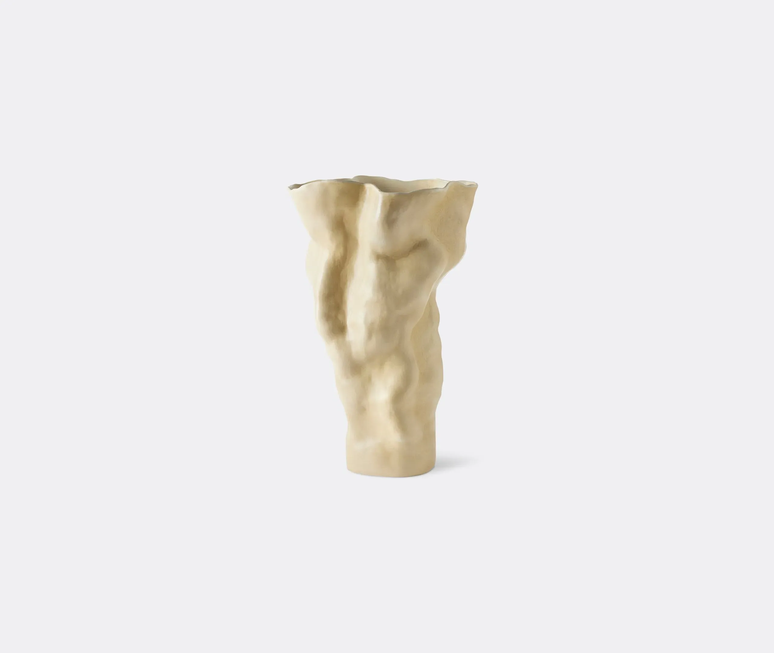 Tall Vase Hand-Sculpted - Latte, Porcelain