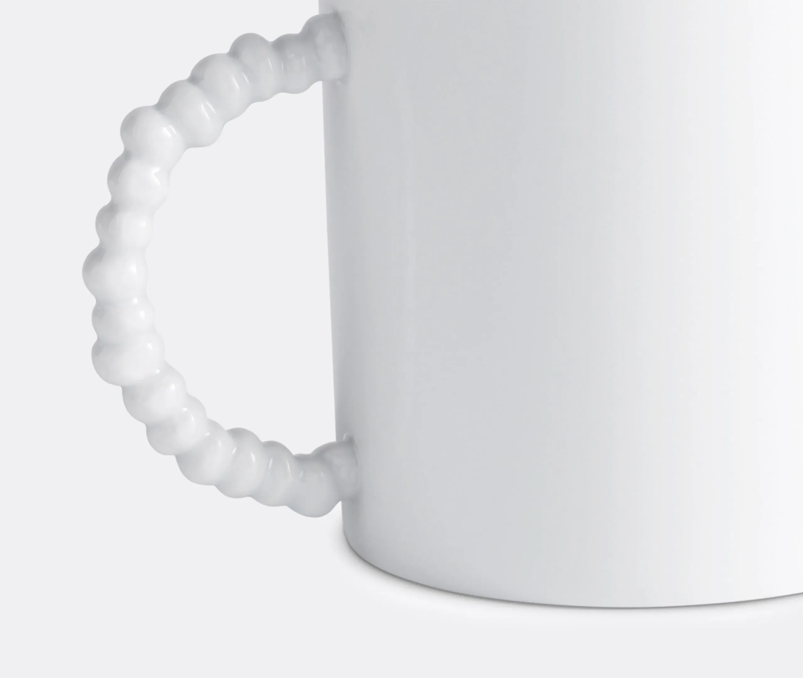 Textured Handle Mug - White, Porcelain