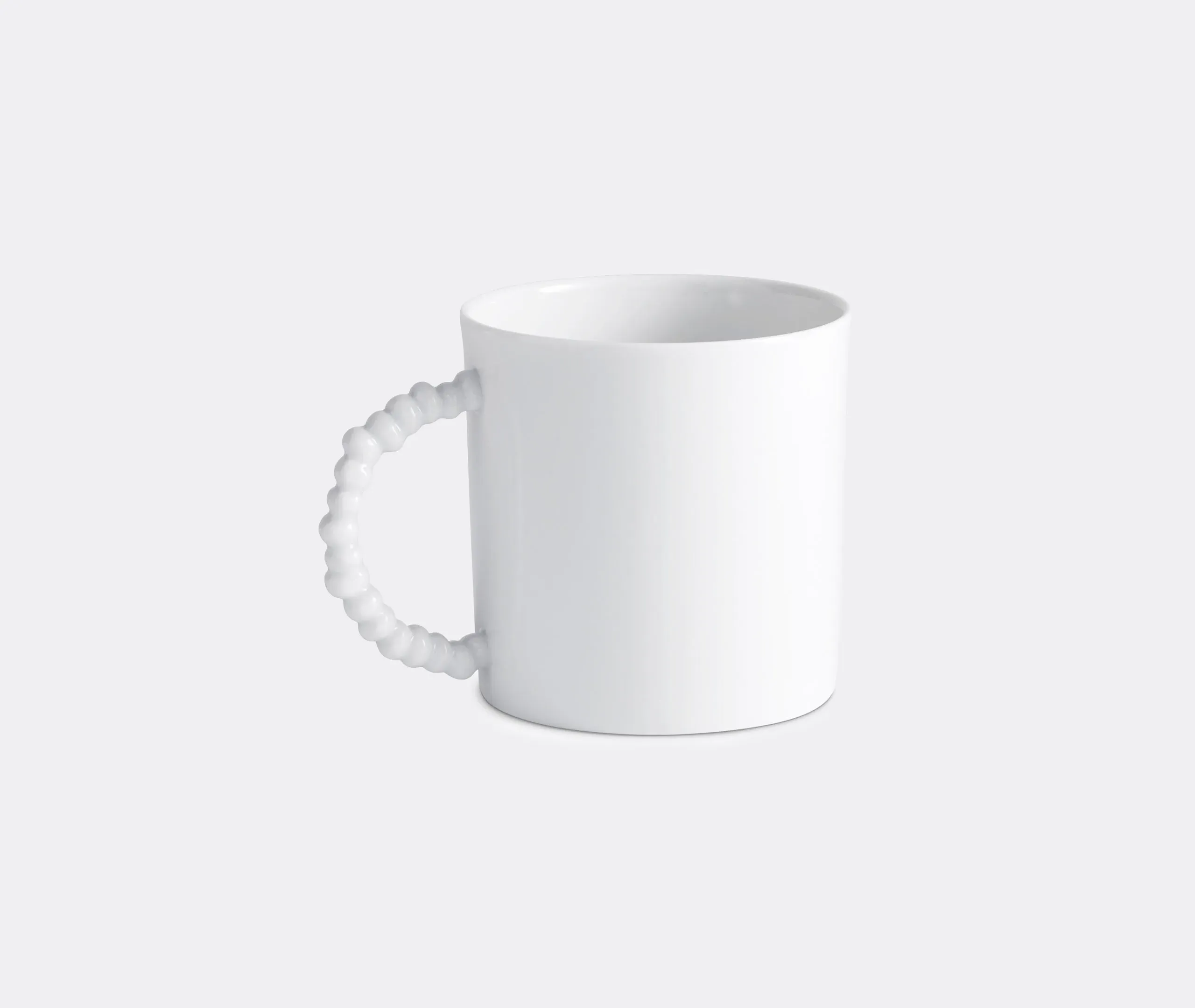 Textured Handle Mug - White, Porcelain image