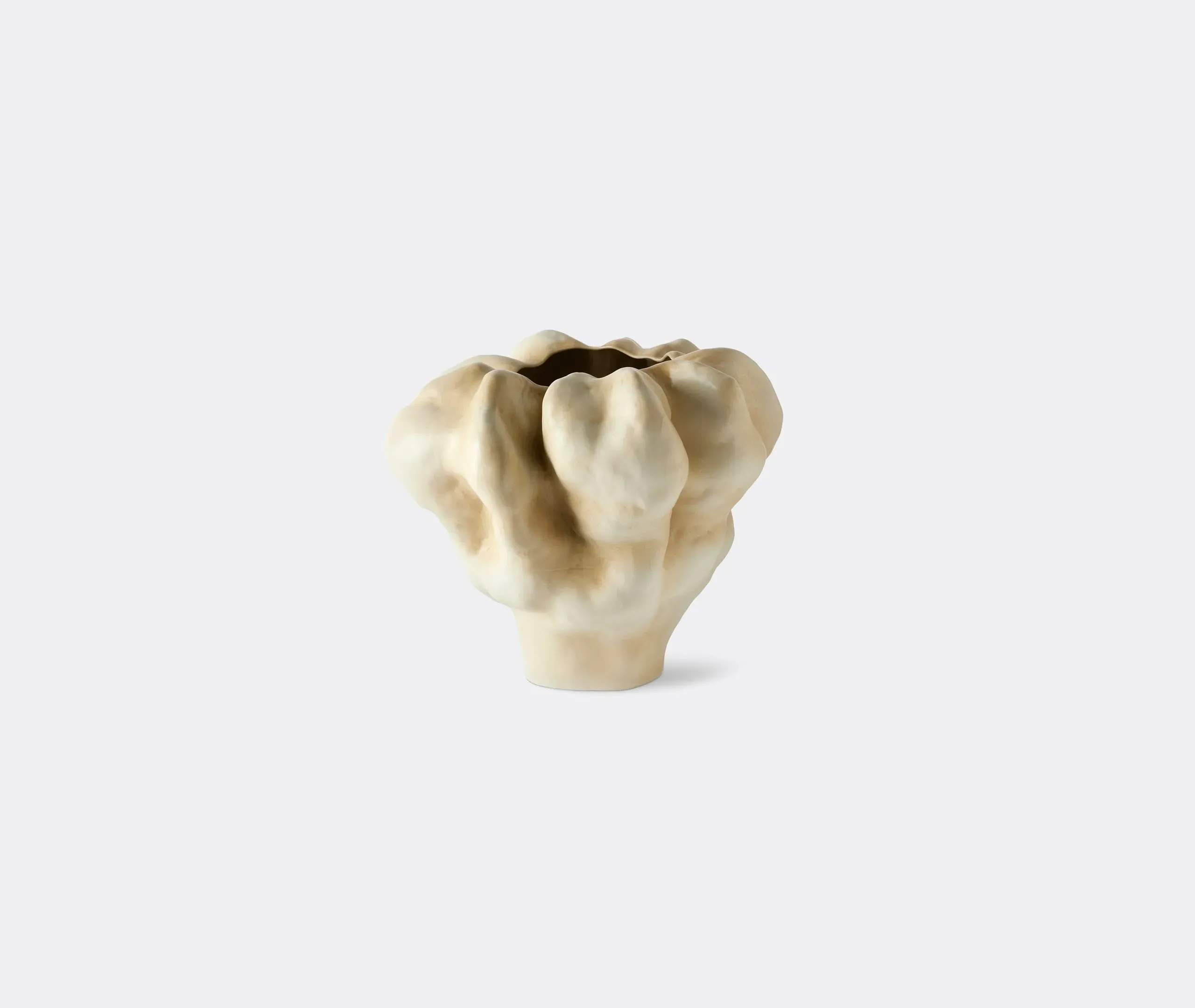 Timna Short Vase - Latte, Porcelain
