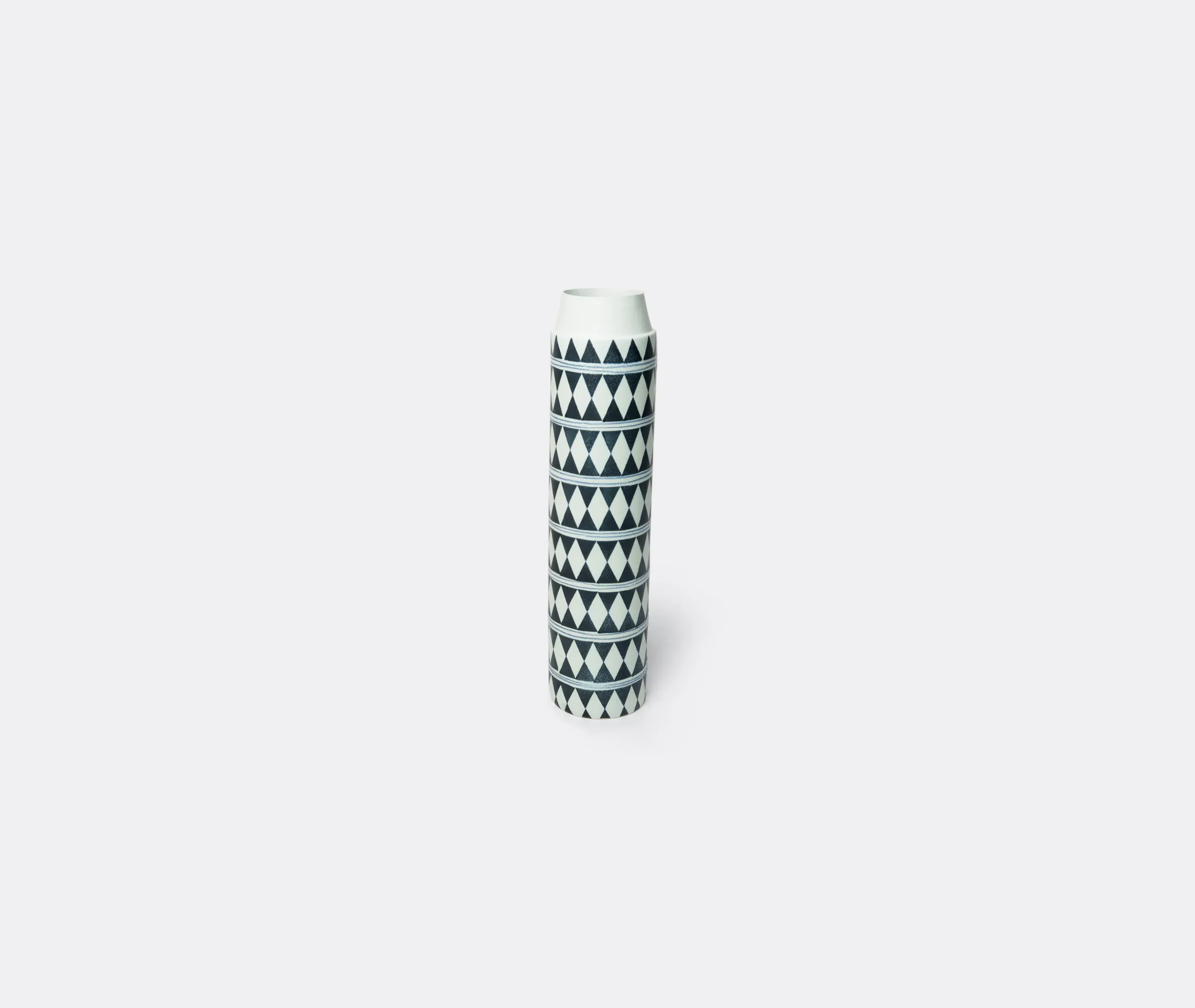 Tribal Diamond Collar Vase - Black, Earthenware