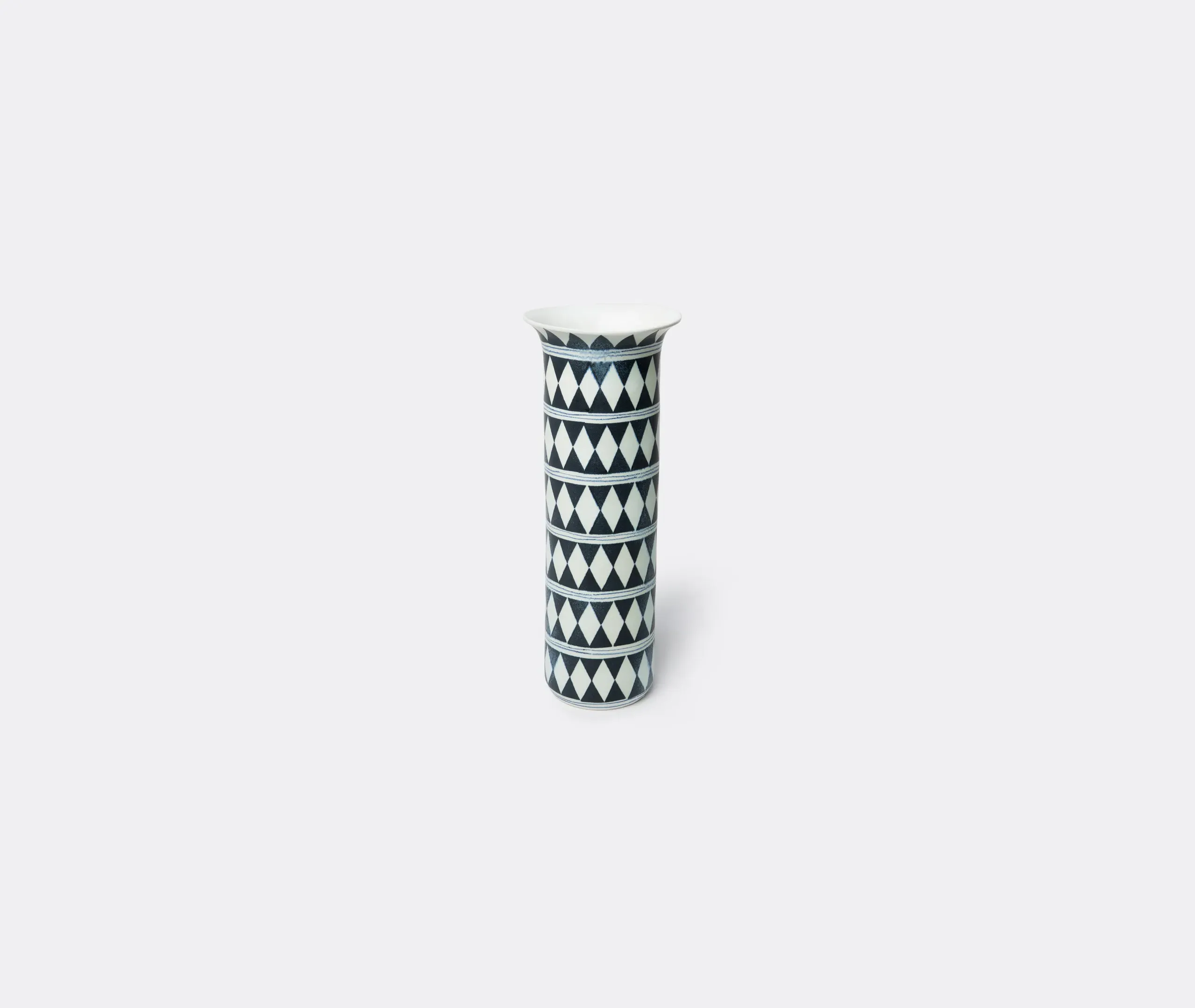 Tribal Diamond Medium Vase - Black, Earthenware