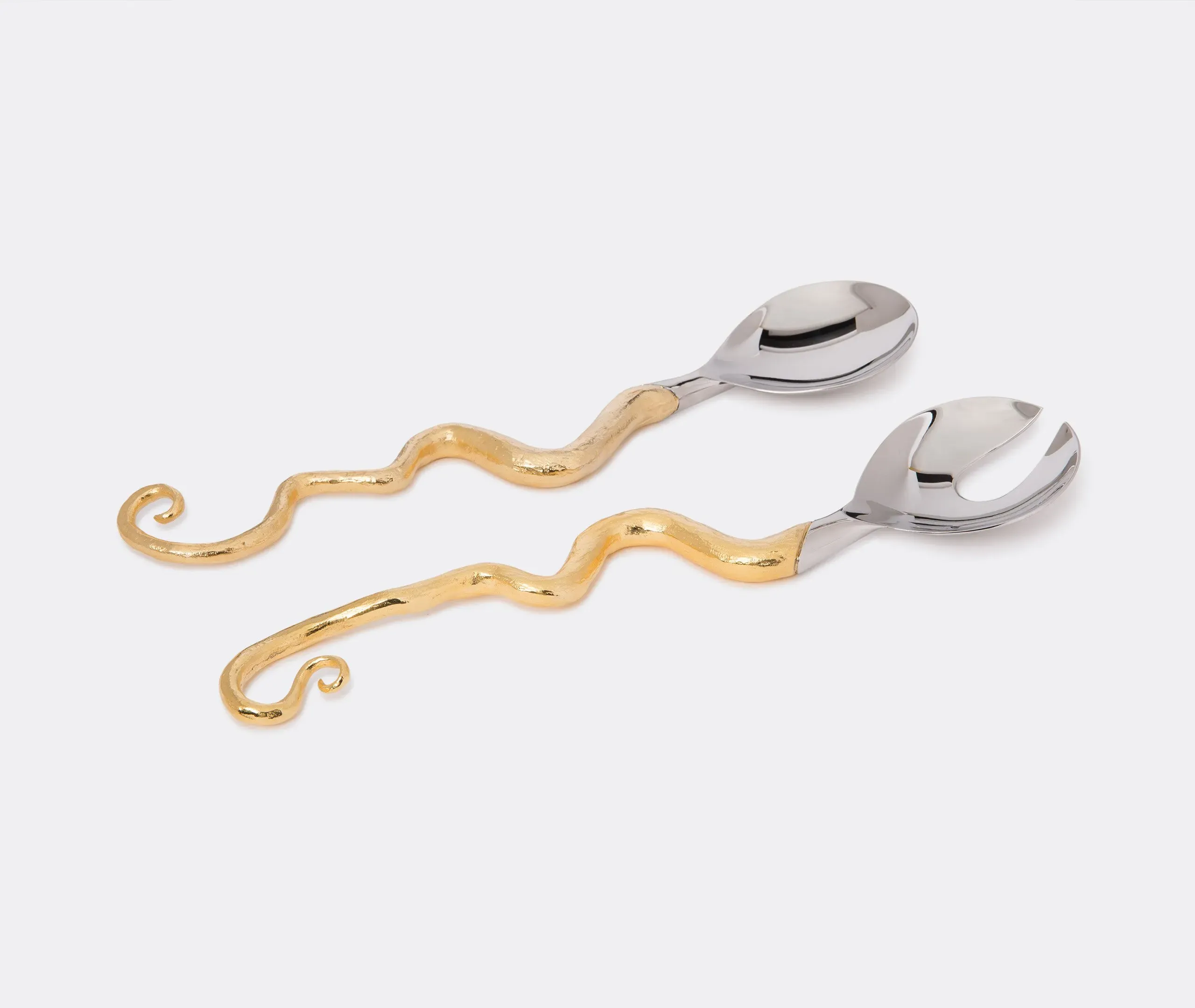 Twisted Horn Serving Set - Antique Gold
