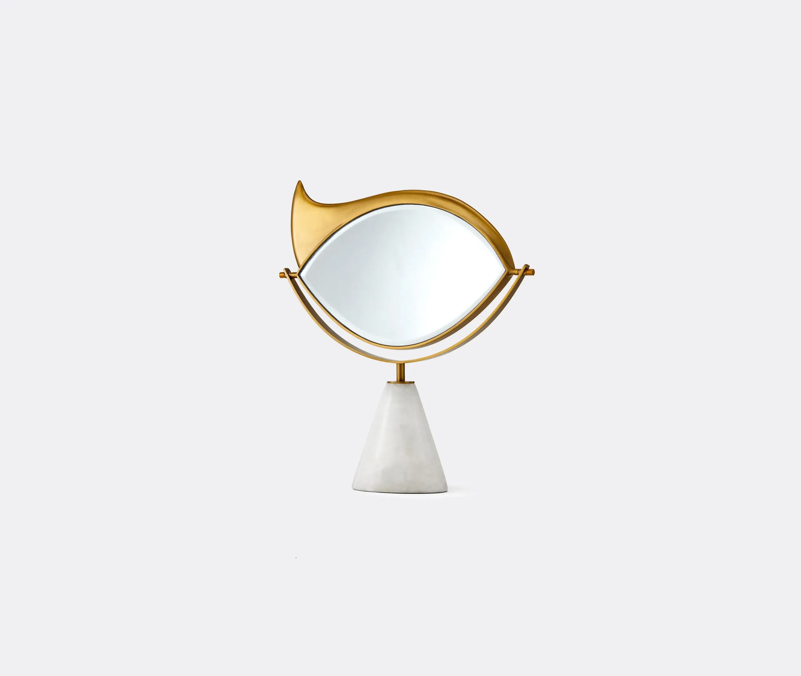 Vanity Mirror with Eye Design - Gold, Marble